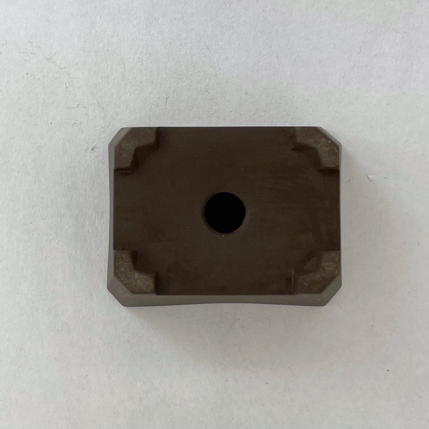 Tiny Unglazed Rectangle Mame Bonsai Pot in Coffee Porcelain, About 1.5 inches long