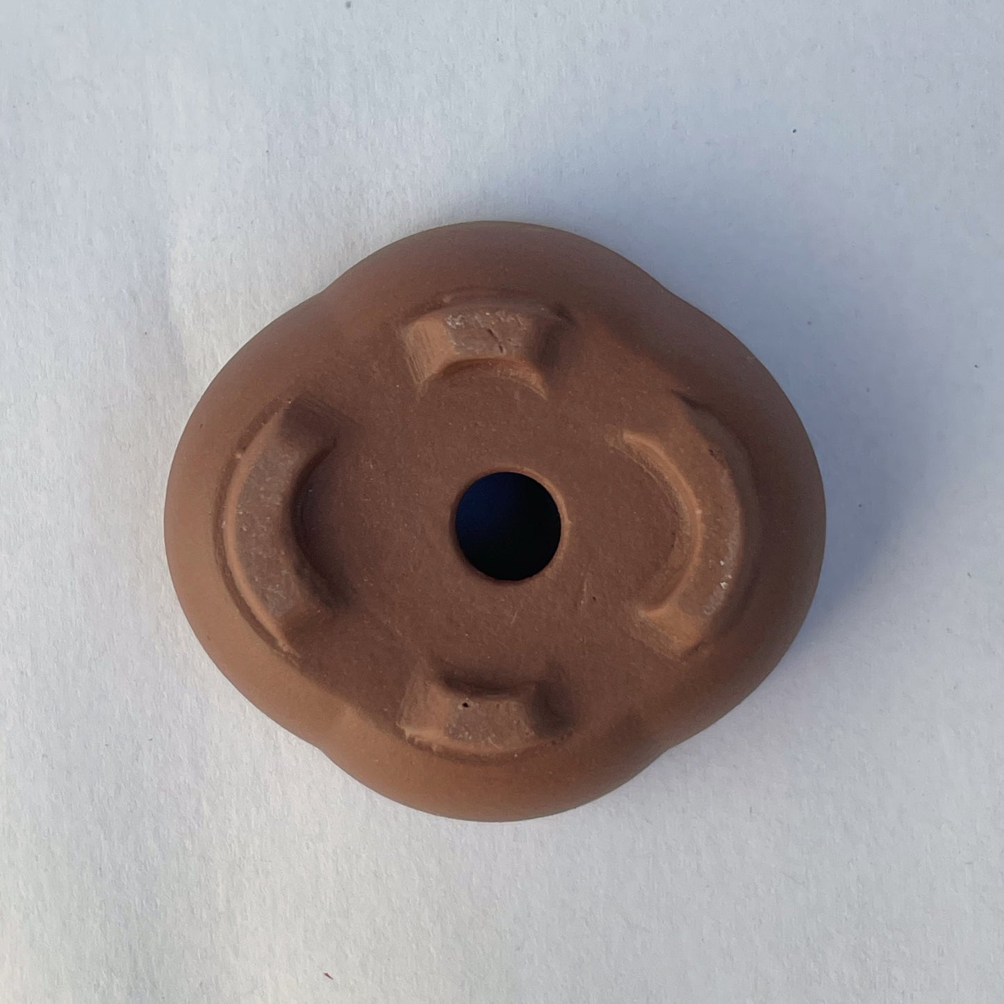 Tiny Rounded Oval Mame Bonsai Pot in Chocolate Porcelain, About 1.75 inches long