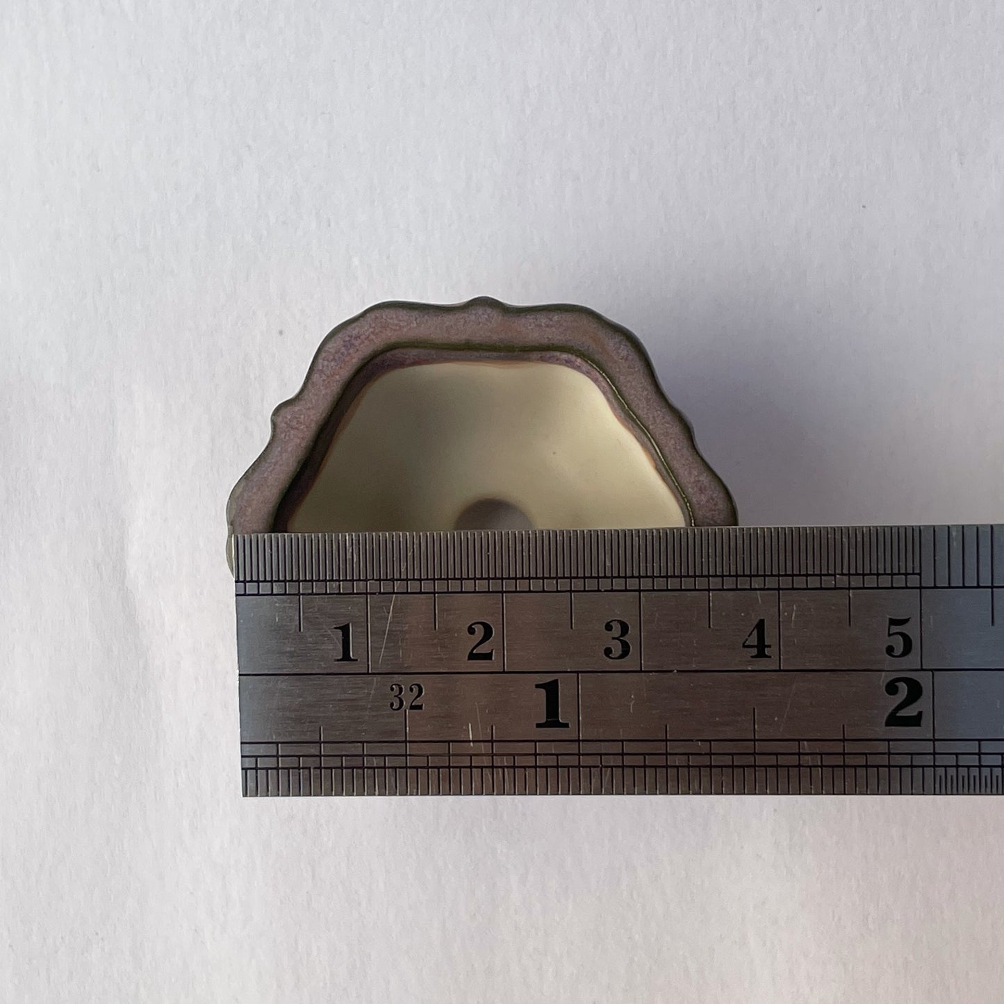 New! Tiny Flower-Shaped Mame Bonsai Pot in Lavender Aster, Only 1.5 inches wide