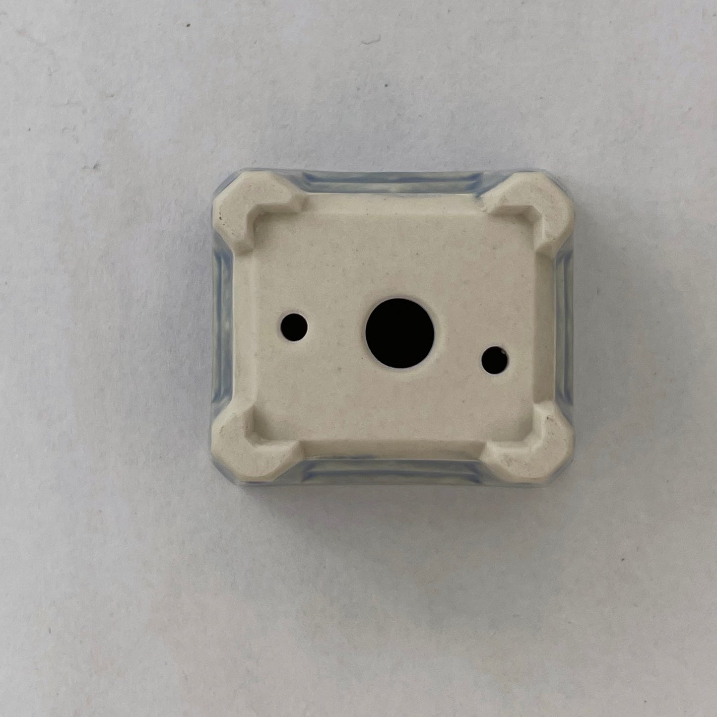 New! Tiny Rectangle Mame Bonsai Pot in Cerulean Pearl, About 1.5 inches wide