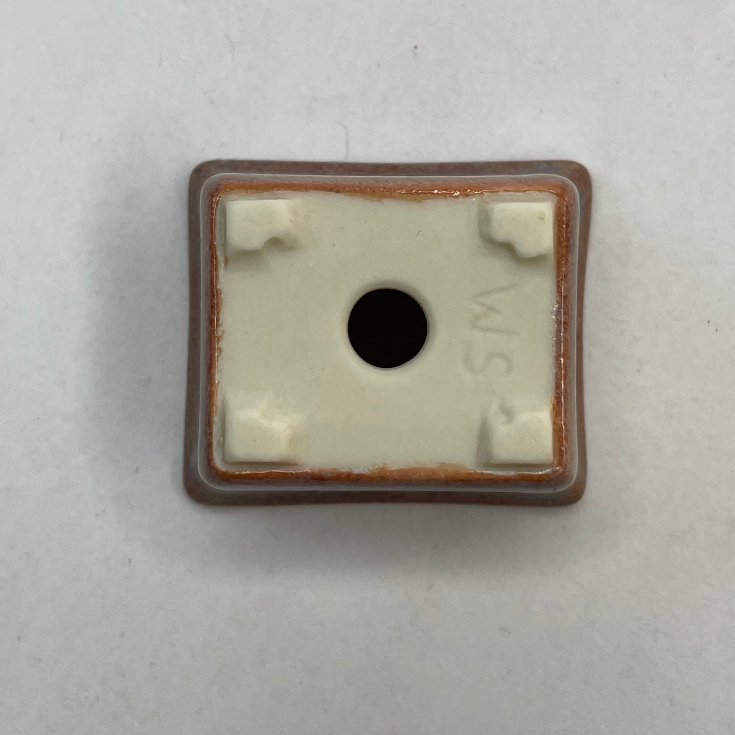 Tiny Rectangle Mame Bonsai Pot in Red Pearl, Only 1.25 inches long