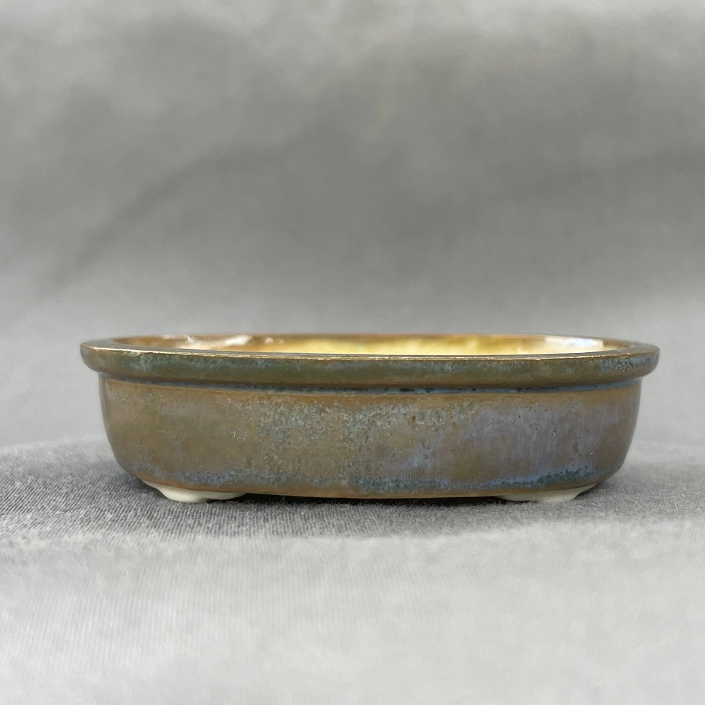 New! Tiny Oval Mame Bonsai Pot, About 2 inches wide