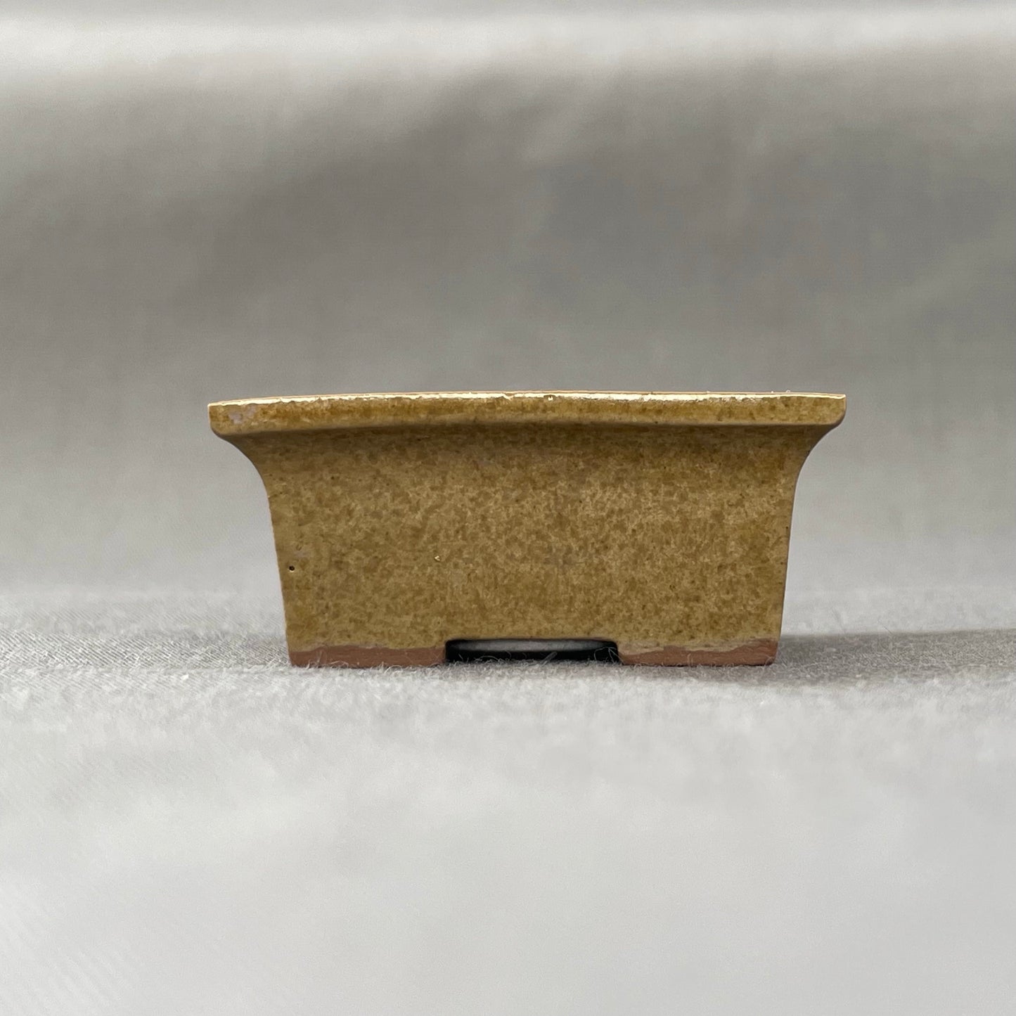 New! Tiny Flared Rectangle Mame Bonsai Pot in Micro Champagne, Less than 1.5 inches wide