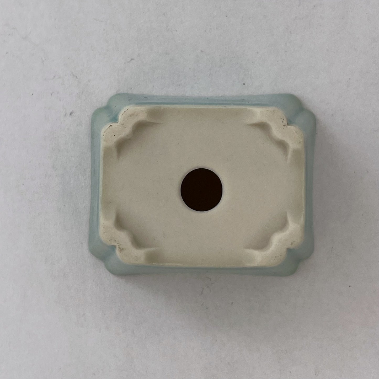 New! Tiny Rectangle Mame Bonsai Pot in Light Monstera, About 1.5 inches wide