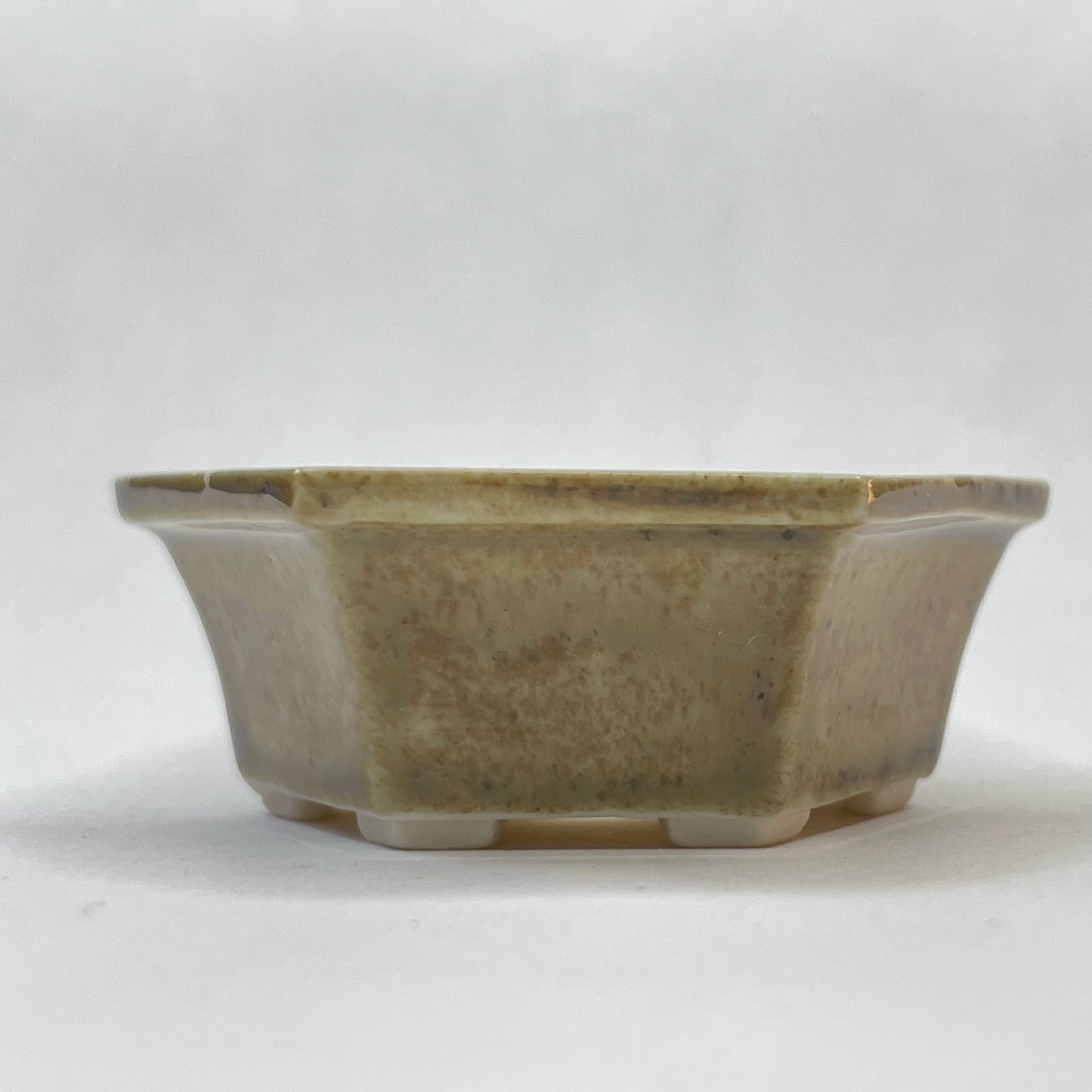 Tiny Hexagon Mame Bonsai Pot in Ash, Only 2.125 inches wide