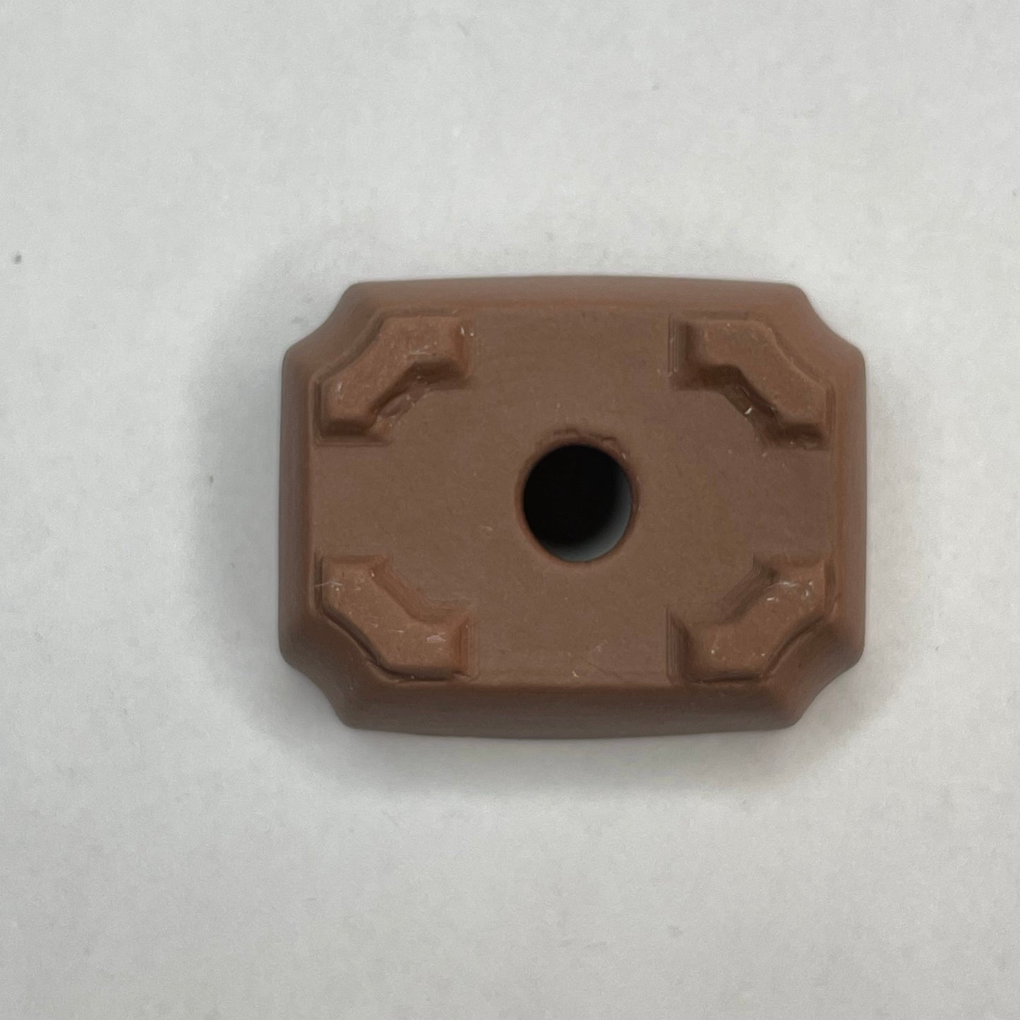 Tiny Rectangle Mame Bonsai Pot in Chocolate Porcelain, Only 1.5 inches long