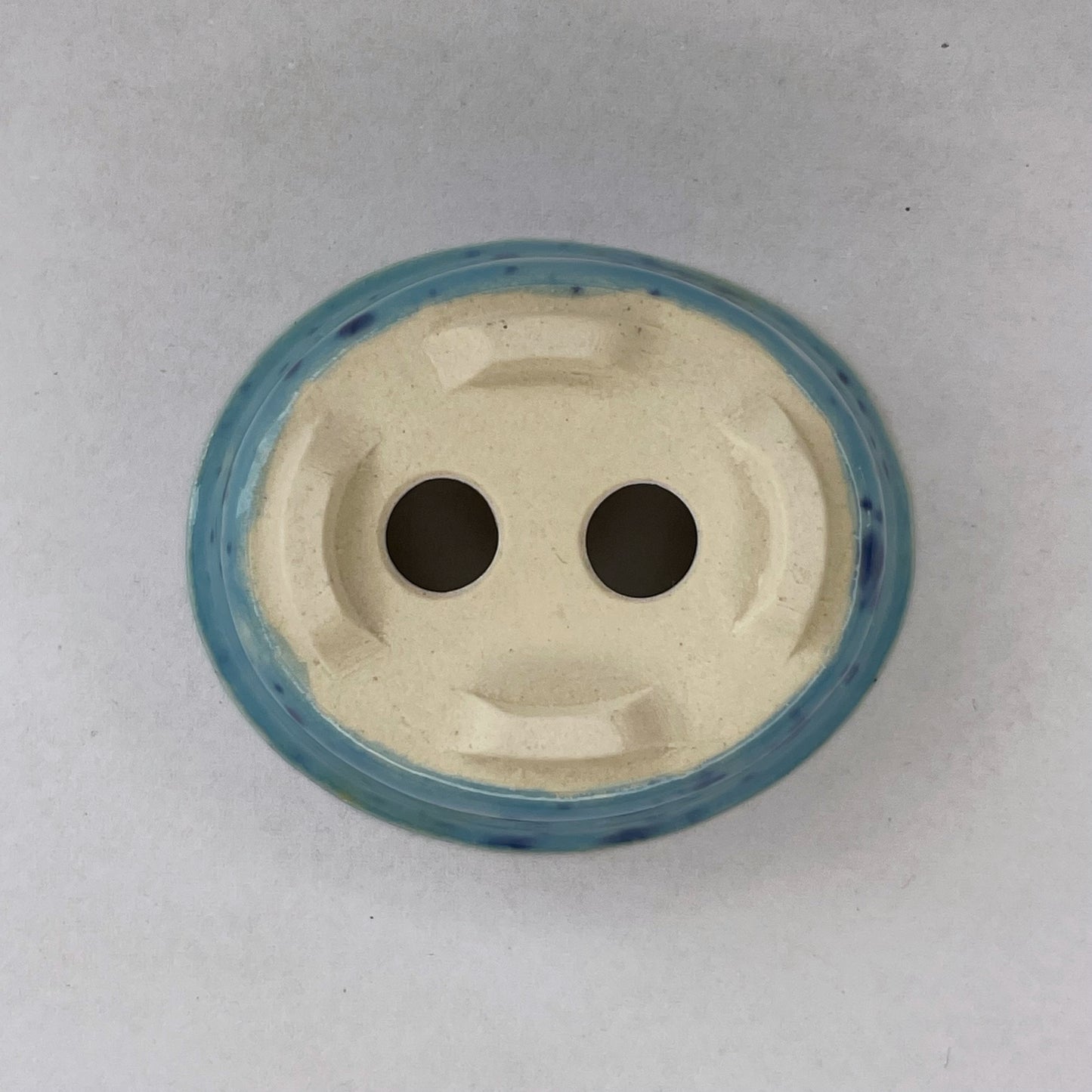 New! Tiny Oval Mame Bonsai Pot in Blue Caprice, A little less than 2 inches wide