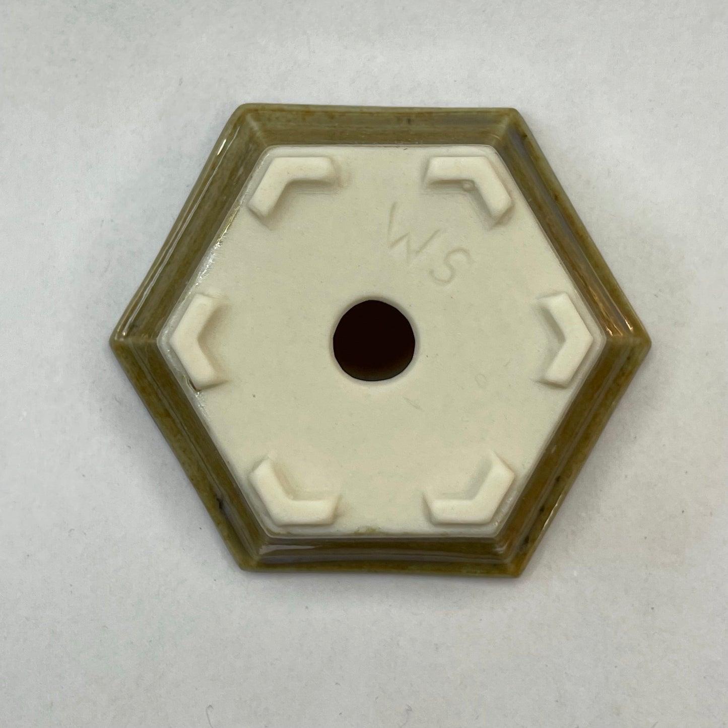 Tiny Hexagon Mame Bonsai Pot in Ash, Only 2.125 inches wide