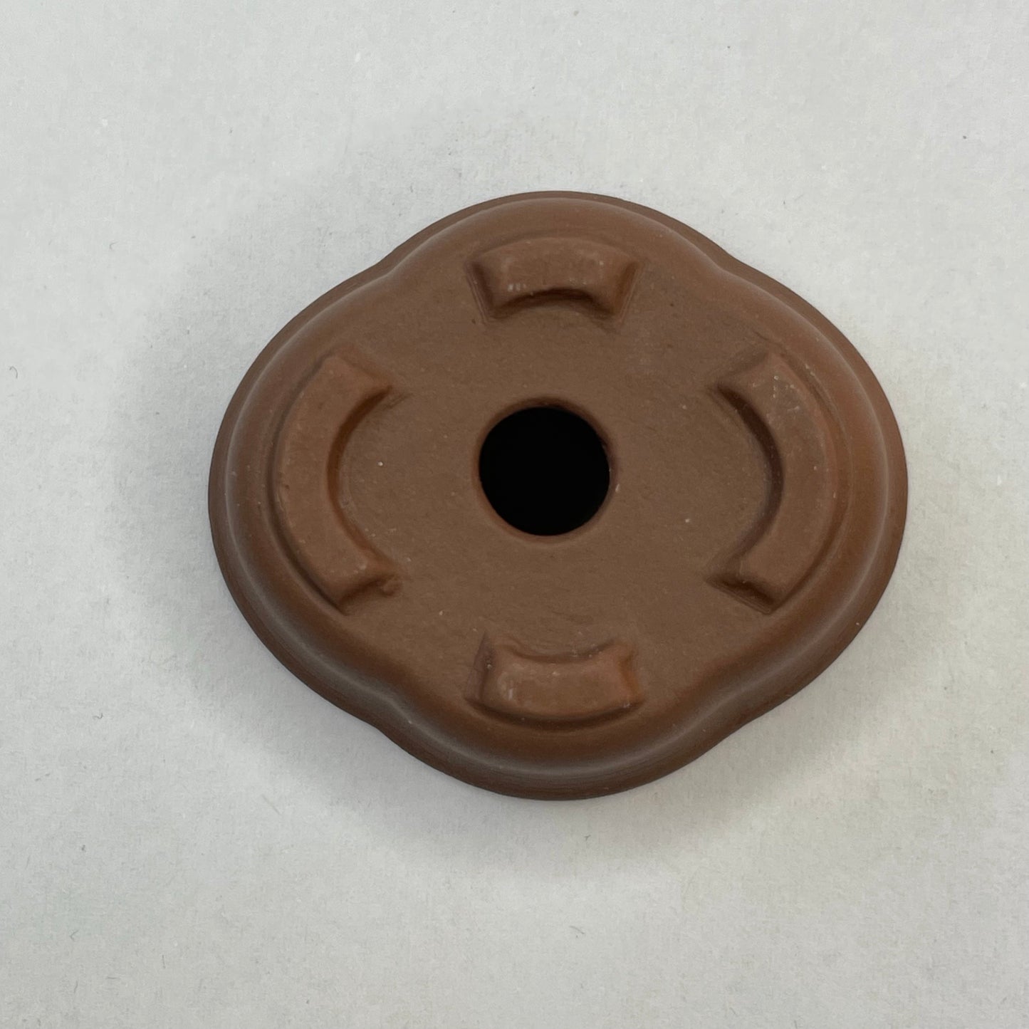 Tiny Rounded Oval Mame Bonsai Pot in Chocolate Porcelain, 1.5 inches long