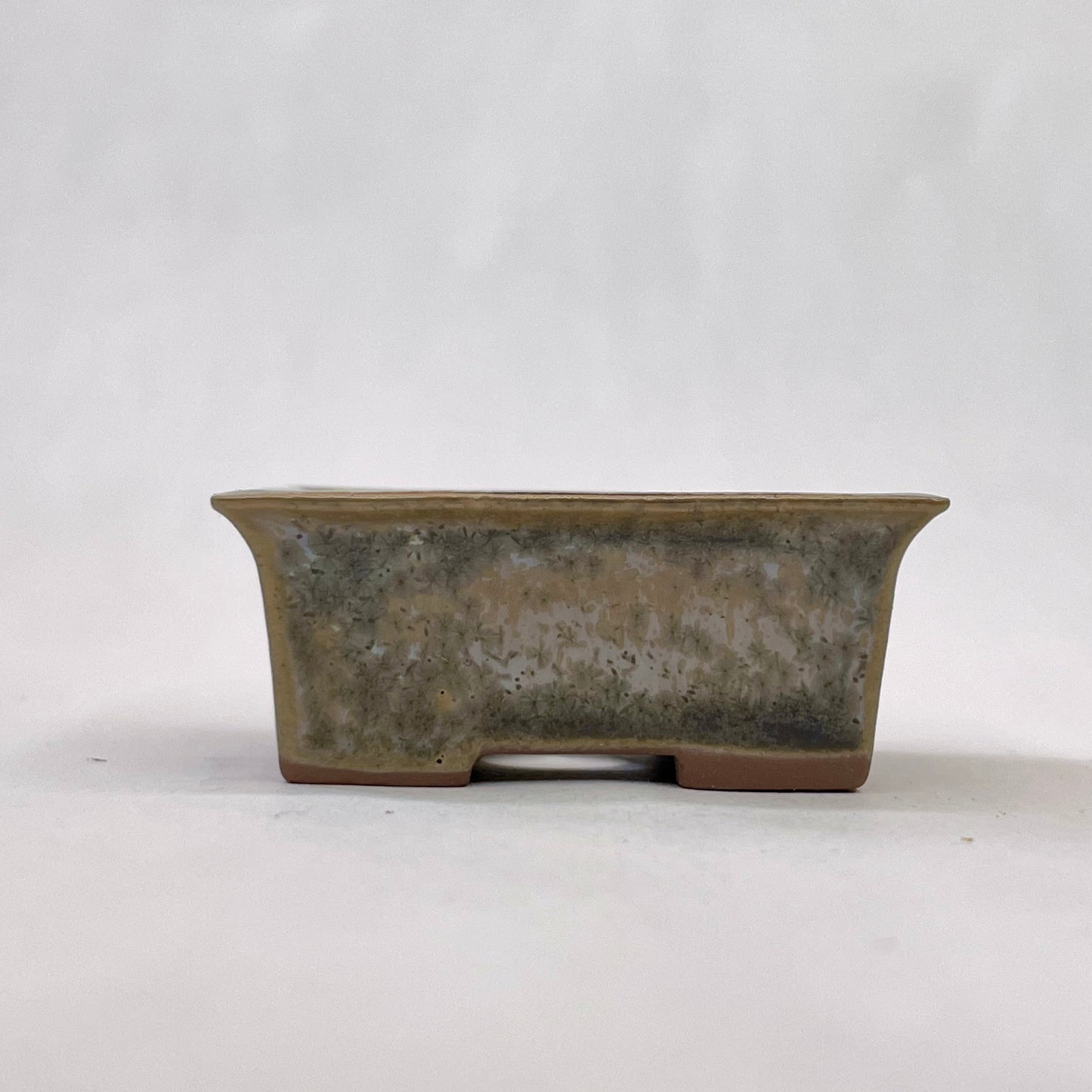 New! Tiny Rectangle Mame Bonsai Pot in Chocolate Ash, a little wider than 1.5 inches