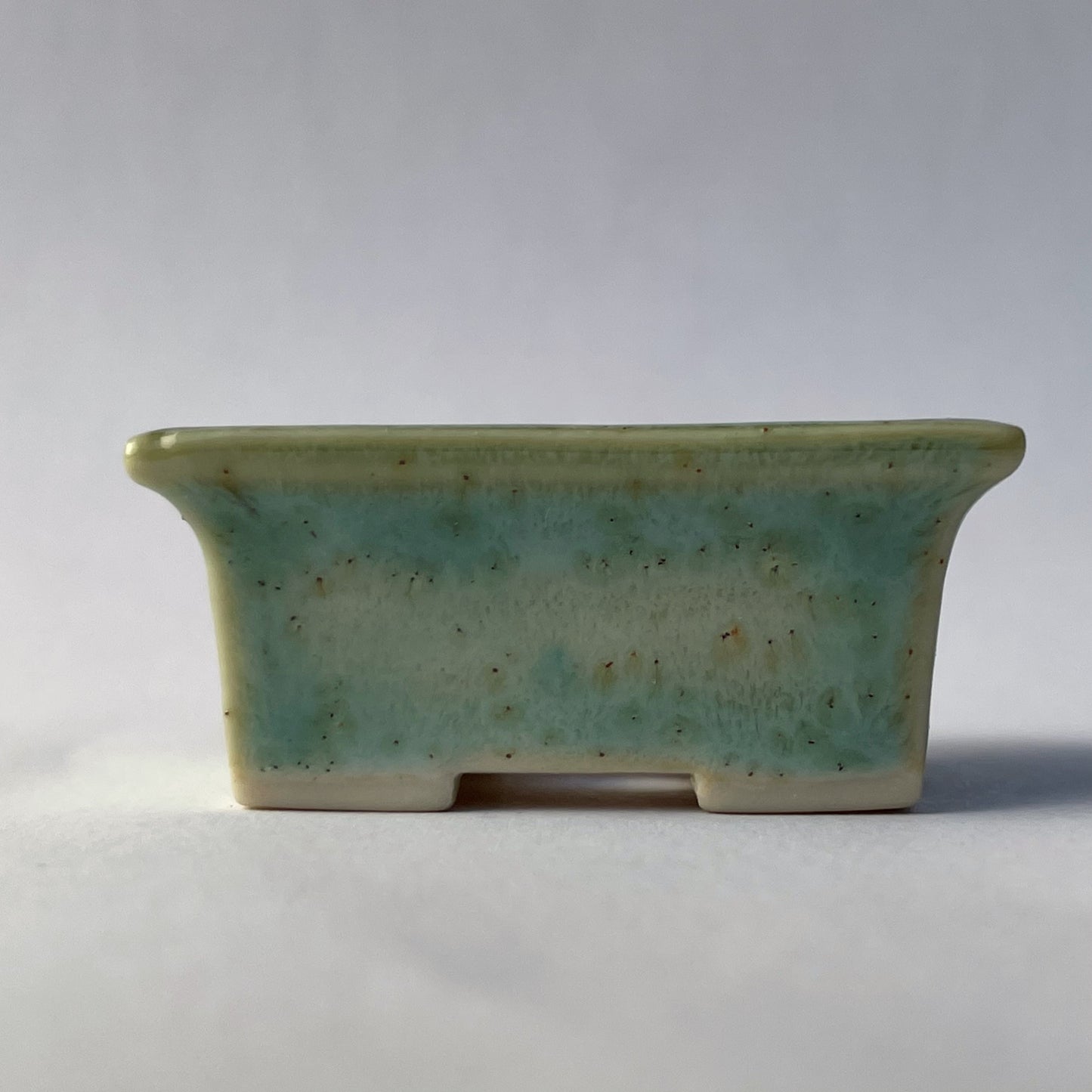 New! Tiny Rectangle Mame Bonsai Pot in Mint Chip, Only 1.5 inches long