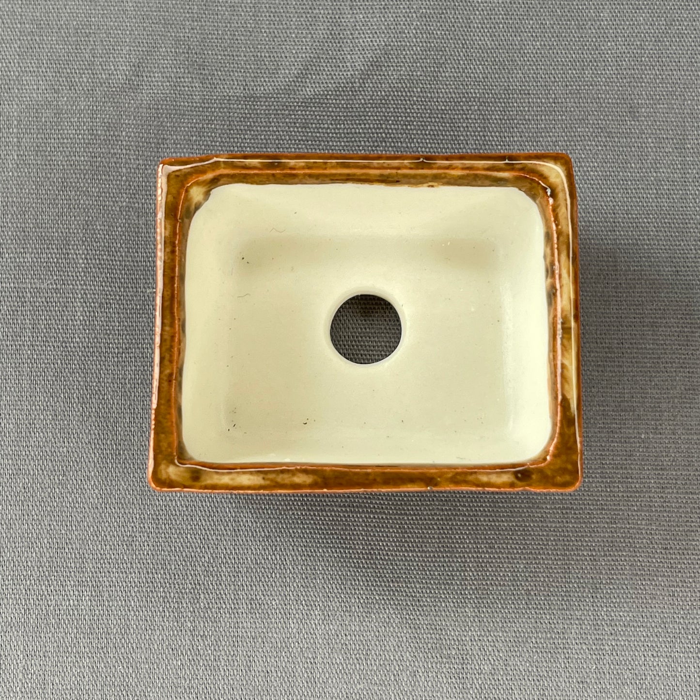 New! Tiny Rectangle Mame Bonsai Pot in Leopard, Less than 1.5 inches long