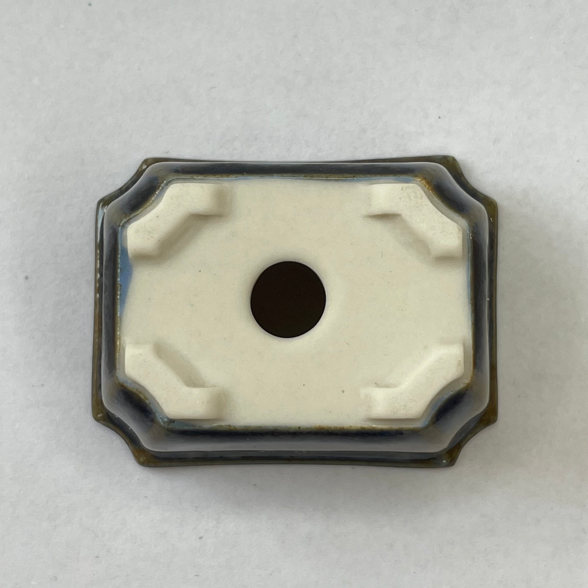 New! Tiny Rectangle Mame Bonsai Pot in Dark Crystal Champagne, About 1.5 inches wide