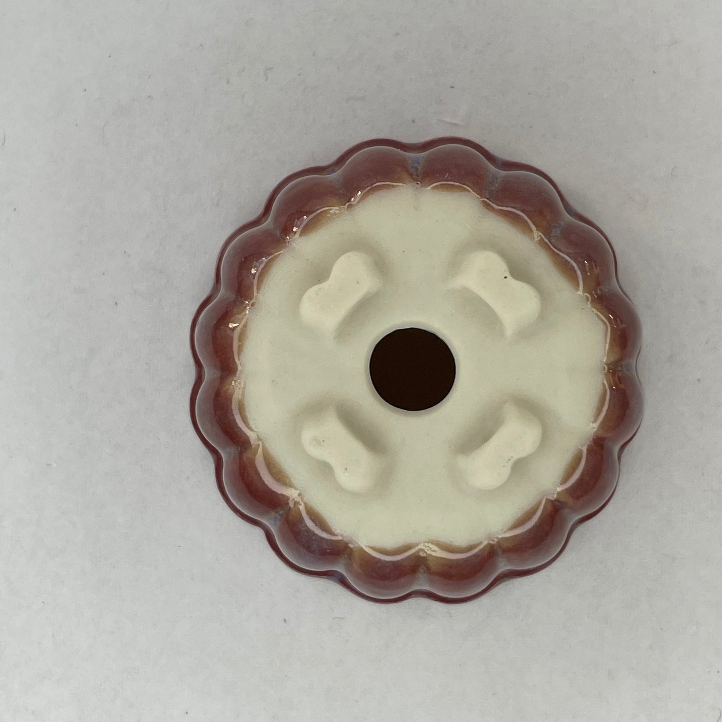 Tiny Scalloped Round Mame Bonsai Pot in Rose Aster, About 1.5 inches wide