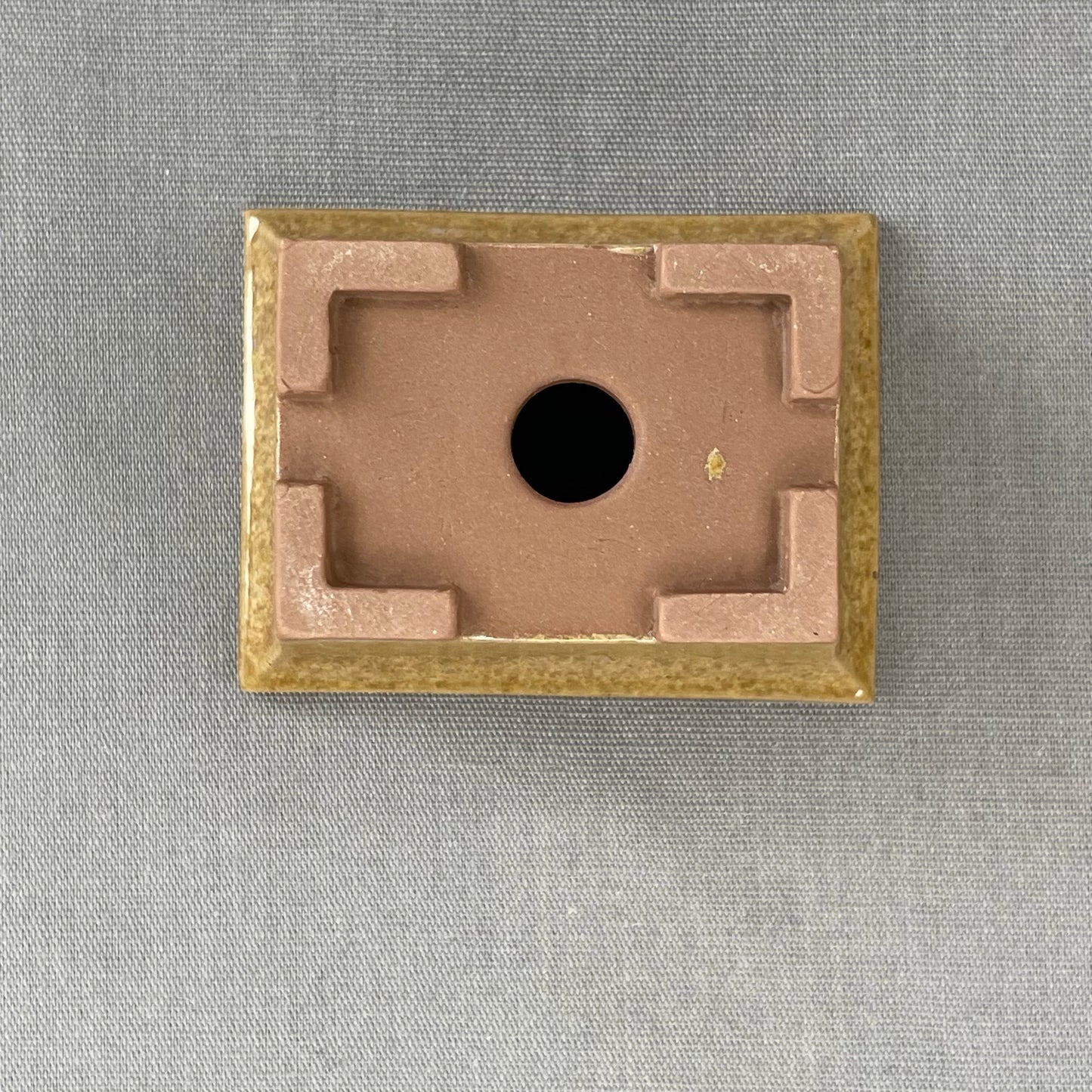 New! Tiny Flared Rectangle Mame Bonsai Pot in Micro Champagne, Less than 1.5 inches wide