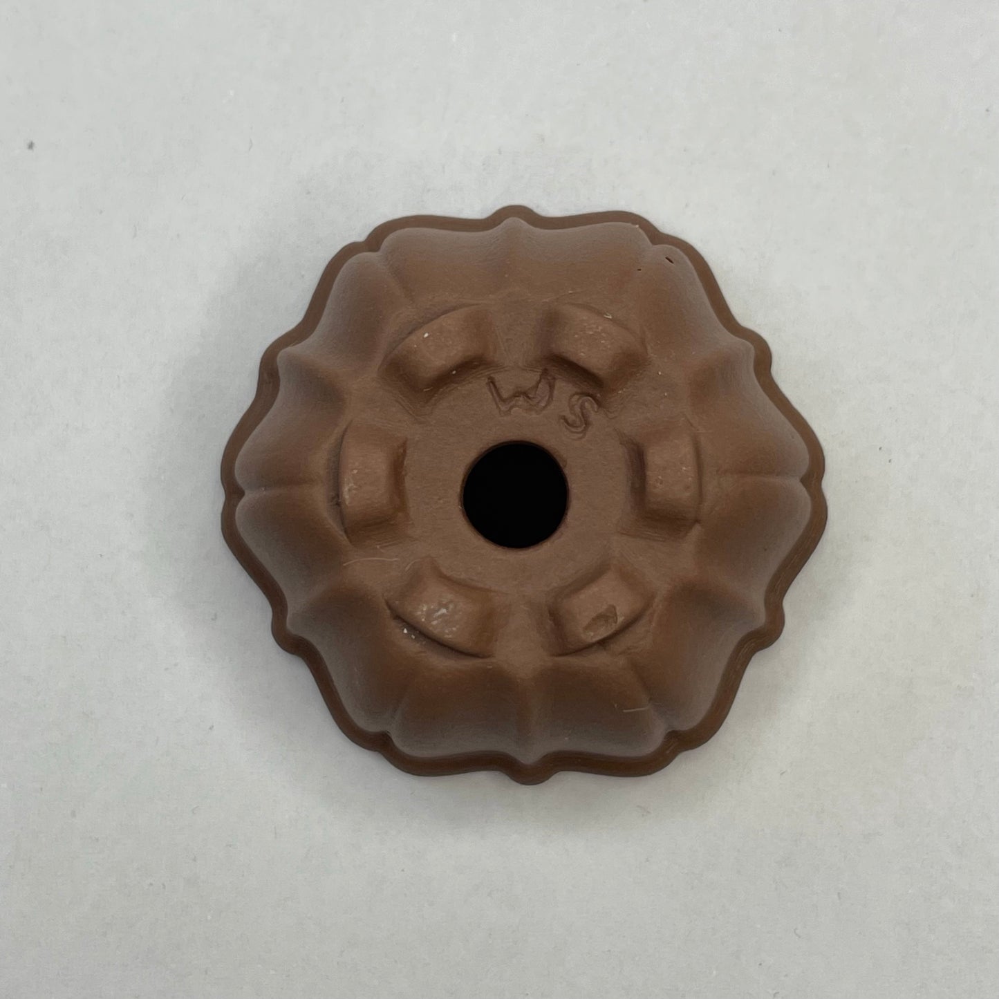 Tiny Flower-Shaped Mame Bonsai Pot in Chocolate Porcelain, About 1.5 inches wide