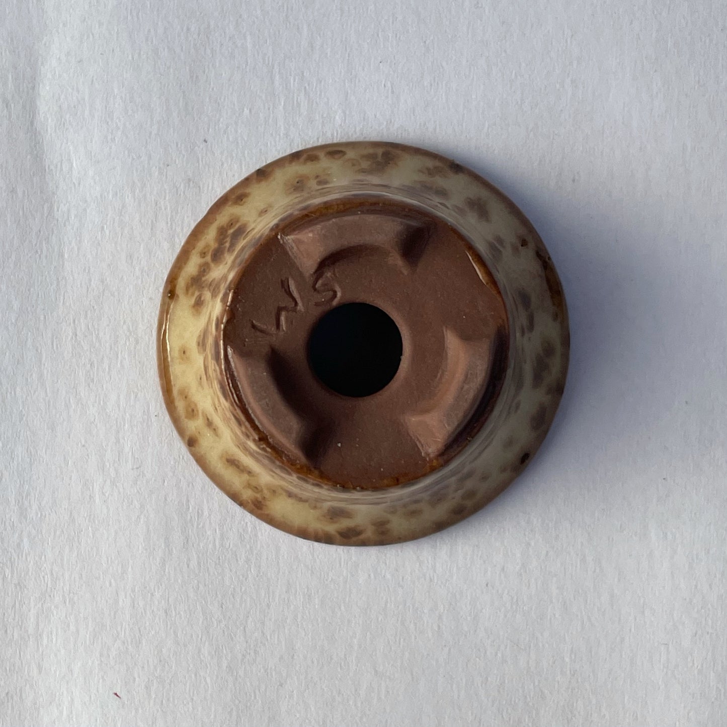 Tiny Flared Round Mame Bonsai Pot in Cocoa Leopard, About 1.25 inches wide