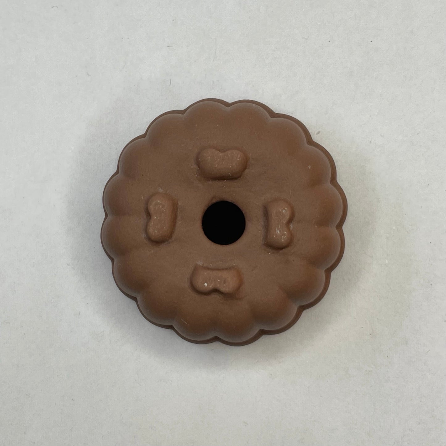 Tiny Round Scalloped Mame Bonsai Pot in Chocolate Porcelain, Less than 1.75 inches wide