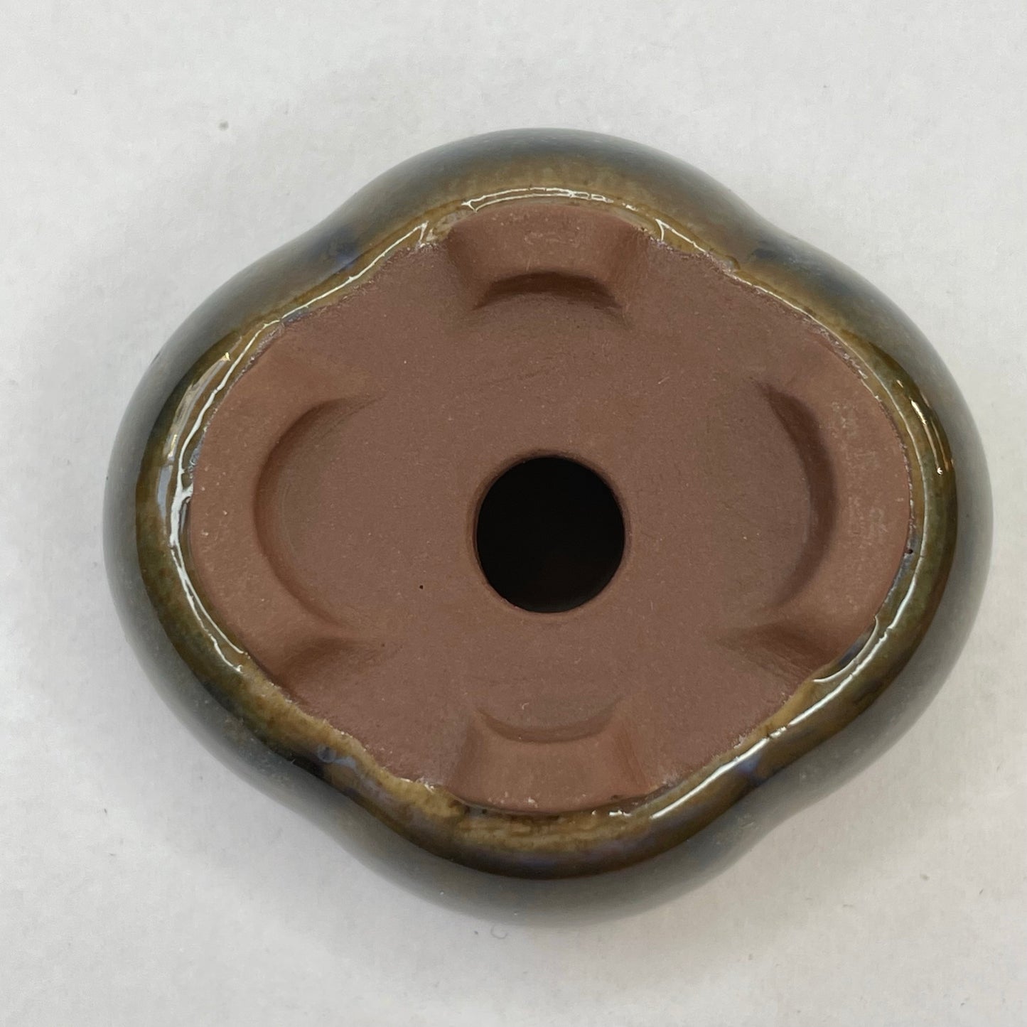 Tiny Rounded Oval Mame Bonsai Pot in Dark Champagne, Less than 1.75 inches long