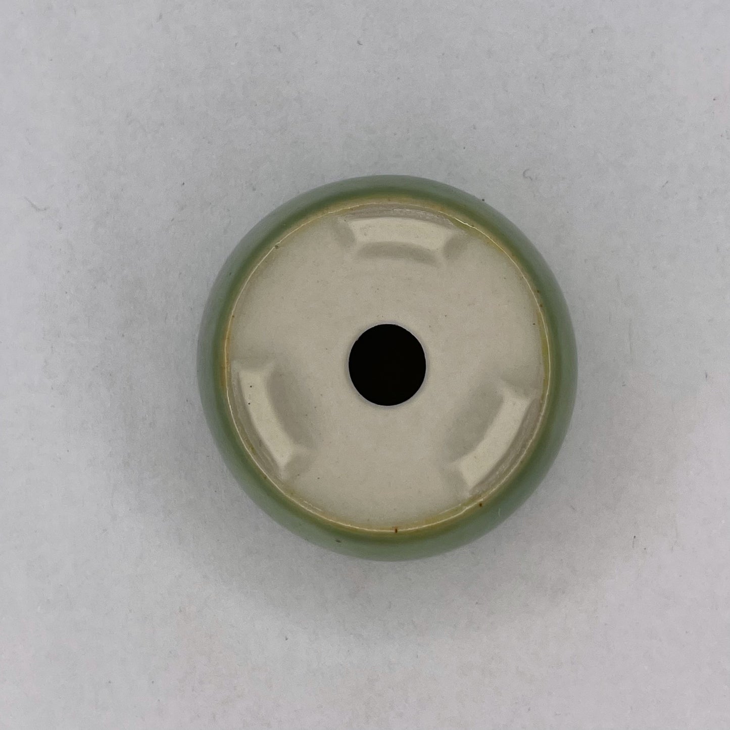 New! Tiny Round Mame Bonsai Pot in Leaf Green, Less than 1.25 inches wide