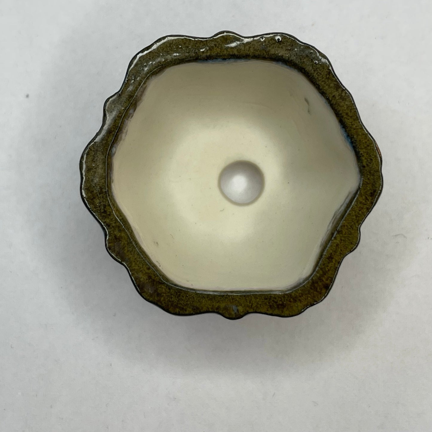 Tiny Flower-Shaped Mame Bonsai Pot in Black Pearl, Only 1.5 inches wide