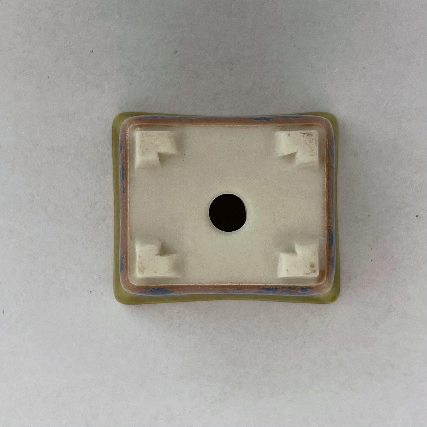New! Tiny Rectangle Mame Bonsai Pot in Jade Aster, Less than 1.25 inches wide