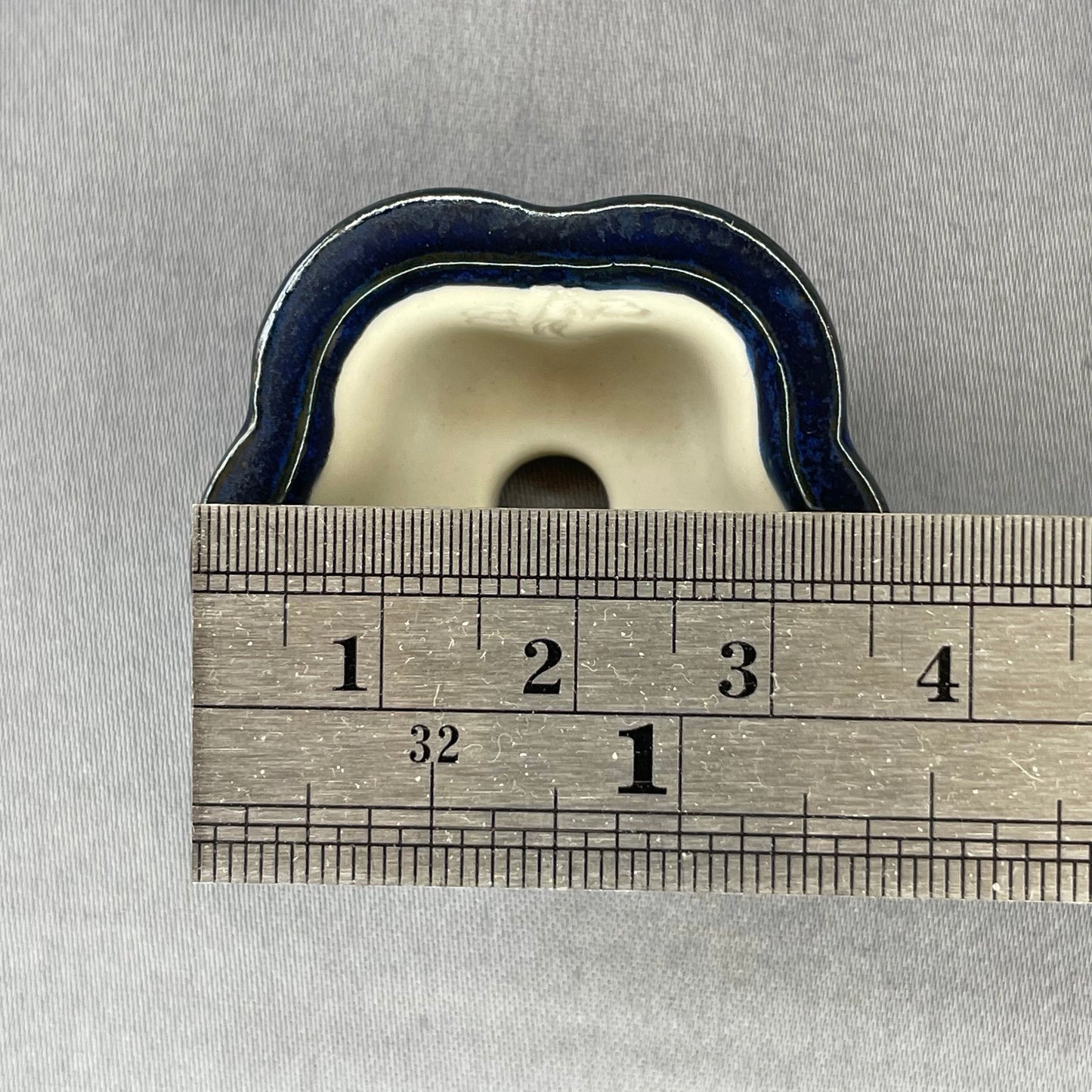 Brand-New! Tiny Flower-Shaped Mame Bonsai Pot in Galaxy Blue, Less than 1.5 inches wide