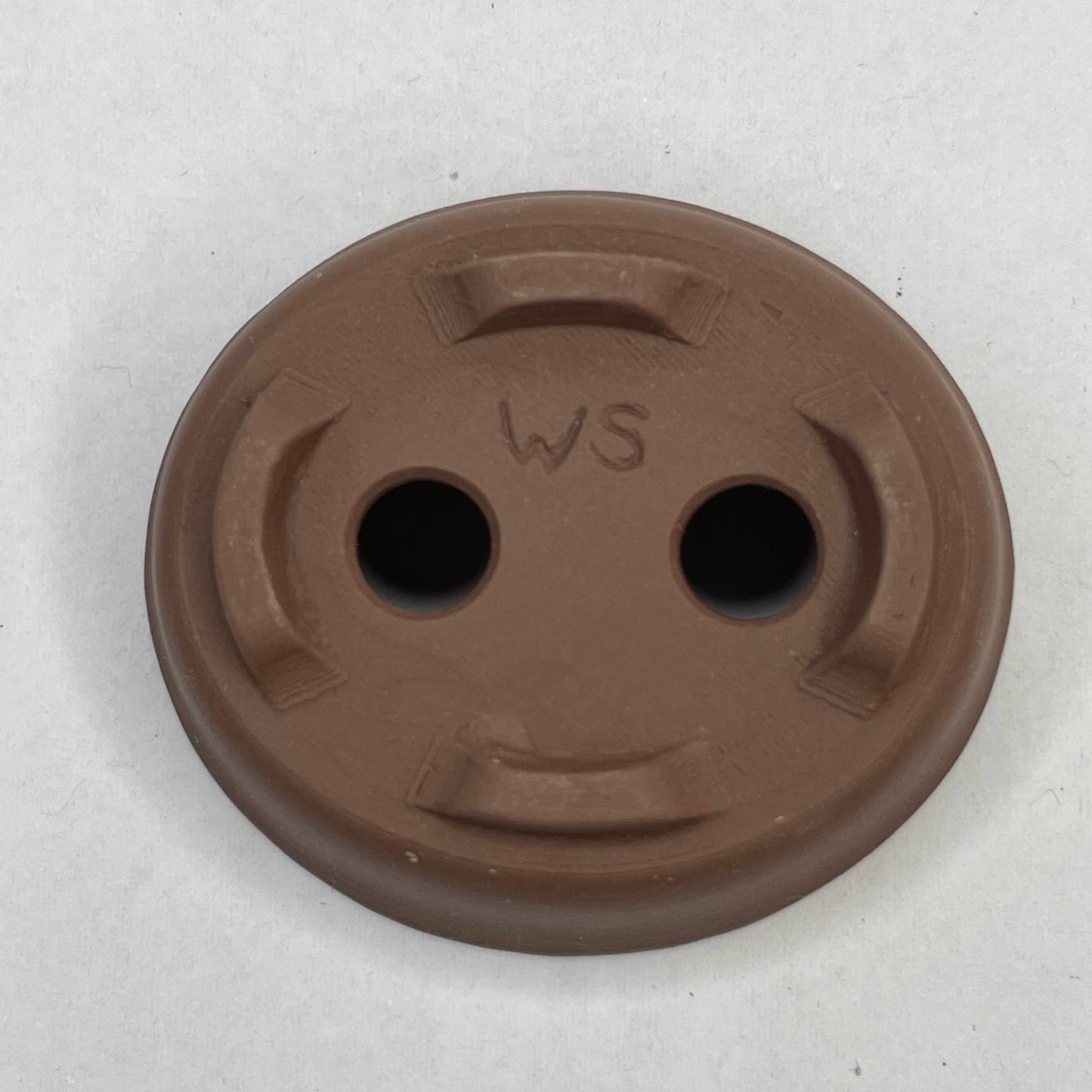 Tiny Unglazed Oval Mame Bonsai Pot in Chocolate Porcelain, A little under 1.75 inches Wide