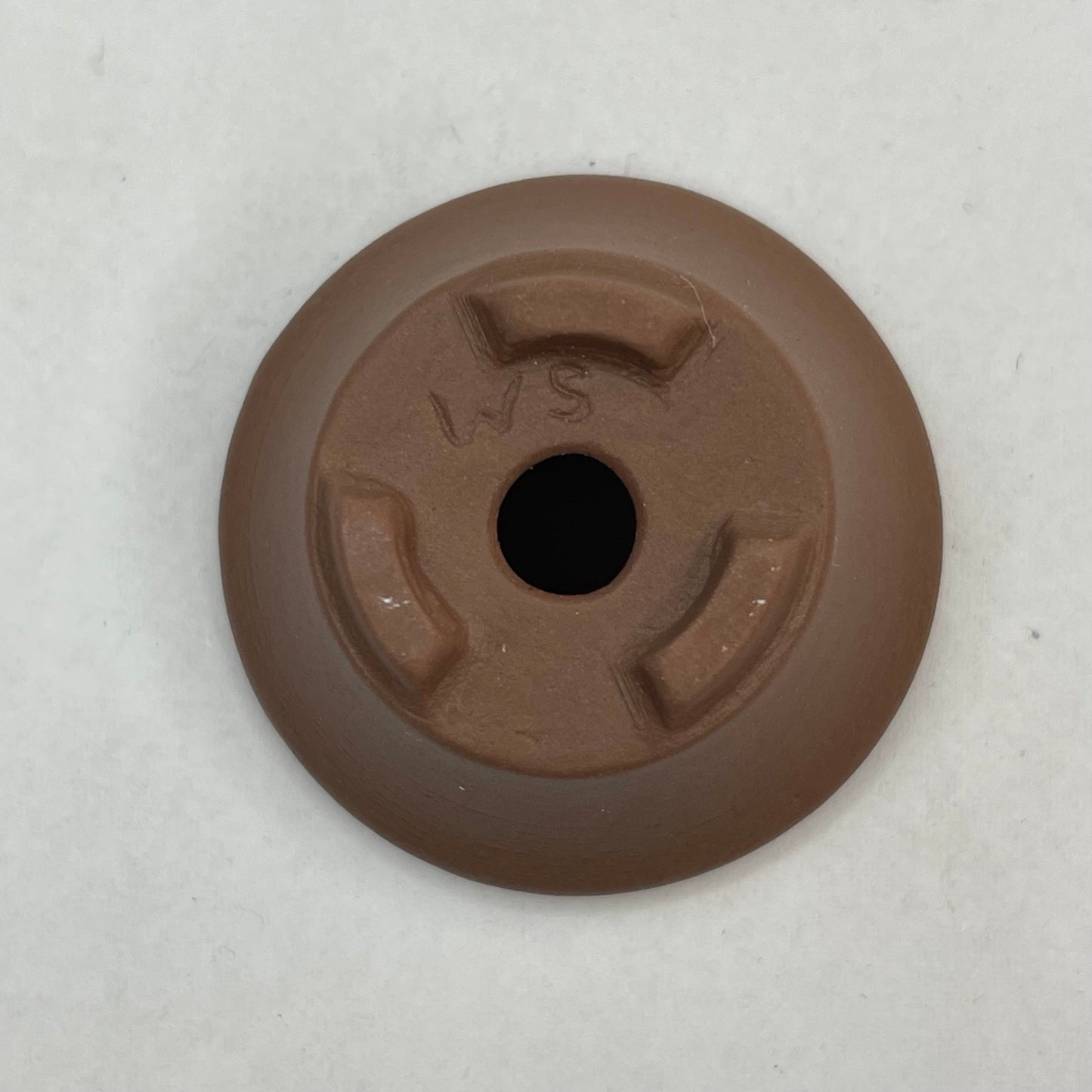 Tiny Unglazed Flared Round Mame Bonsai Pot in Chocolate Porcelain, Less than 1.25 inches wide