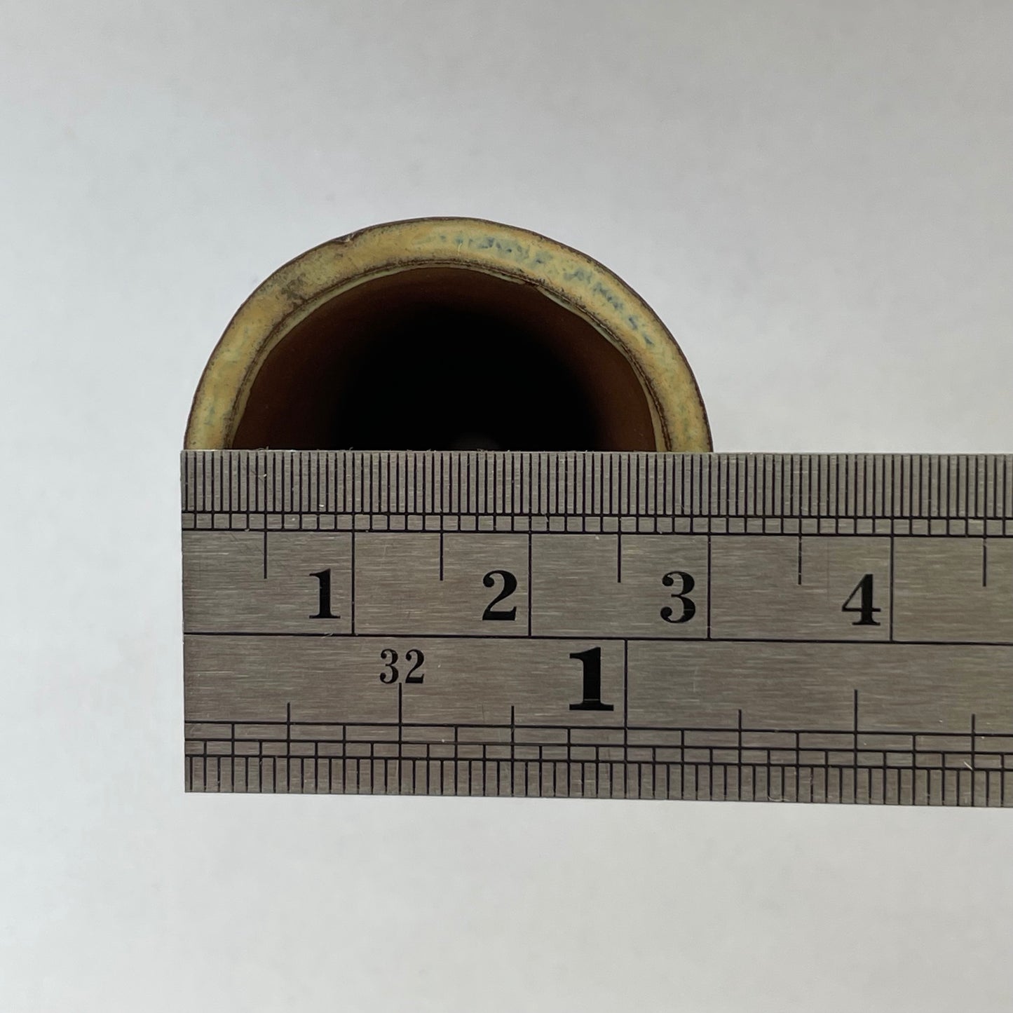 New! Tiny Cascade Mame Bonsai Chocolate Porcelain Pot in Layered Opal Lustre, About 1.5 inches tall