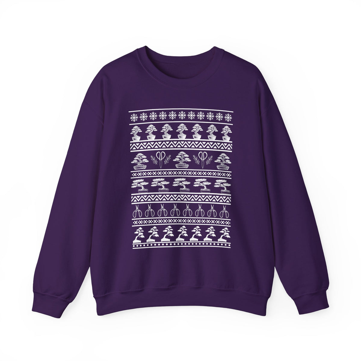 Winter Bonsai Tree Christmas Nordic Ugly Sweater Sweatshirt, Fair Isle Holiday Shirt