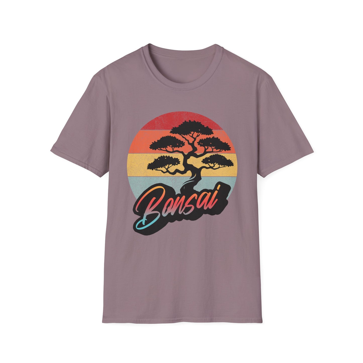Tshirt A: Classic Sunset Bonsai Shirt, California Vintage-Style Bonsai Tree T-Shirt, Softstyle Bonsai Sunset Tee, Gift for Him