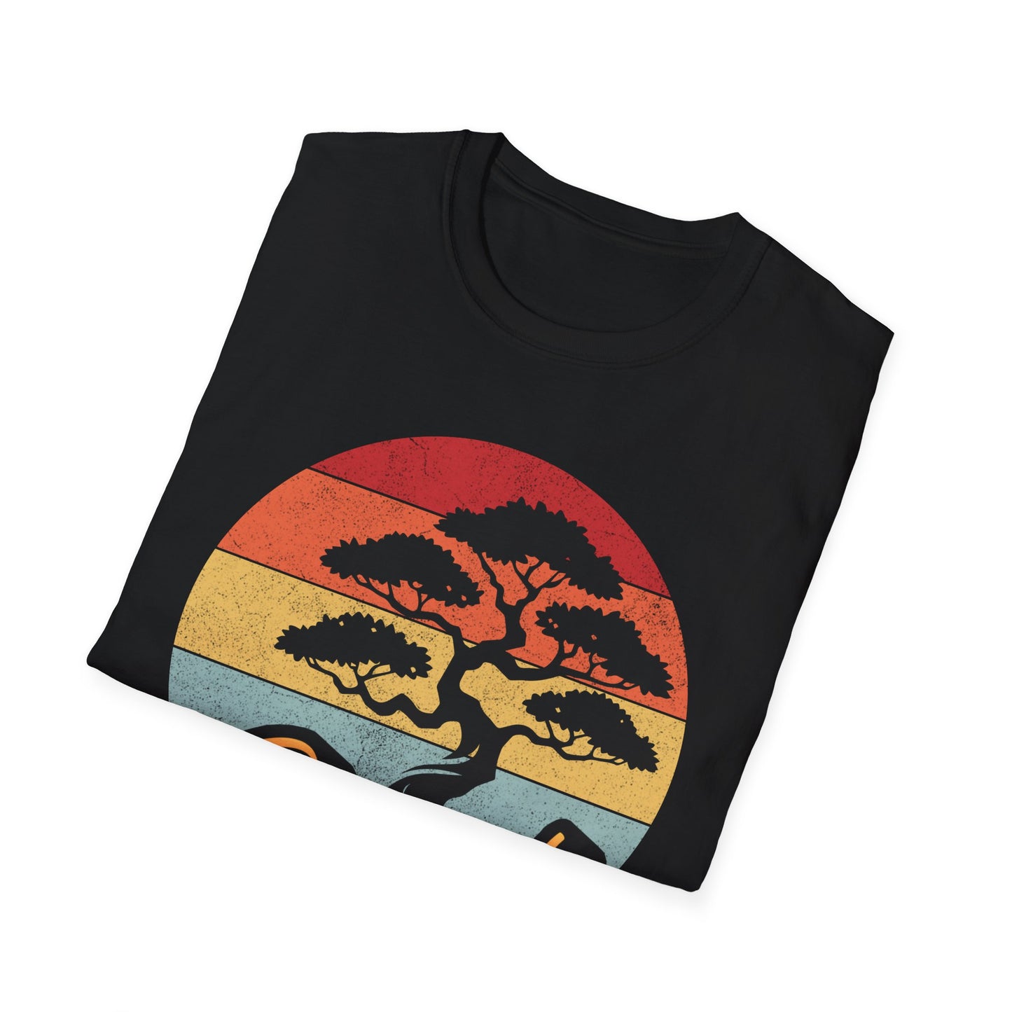 Tshirt A: Classic Sunset Bonsai Shirt, California Vintage-Style Bonsai Tree T-Shirt, Softstyle Bonsai Sunset Tee, Gift for Him