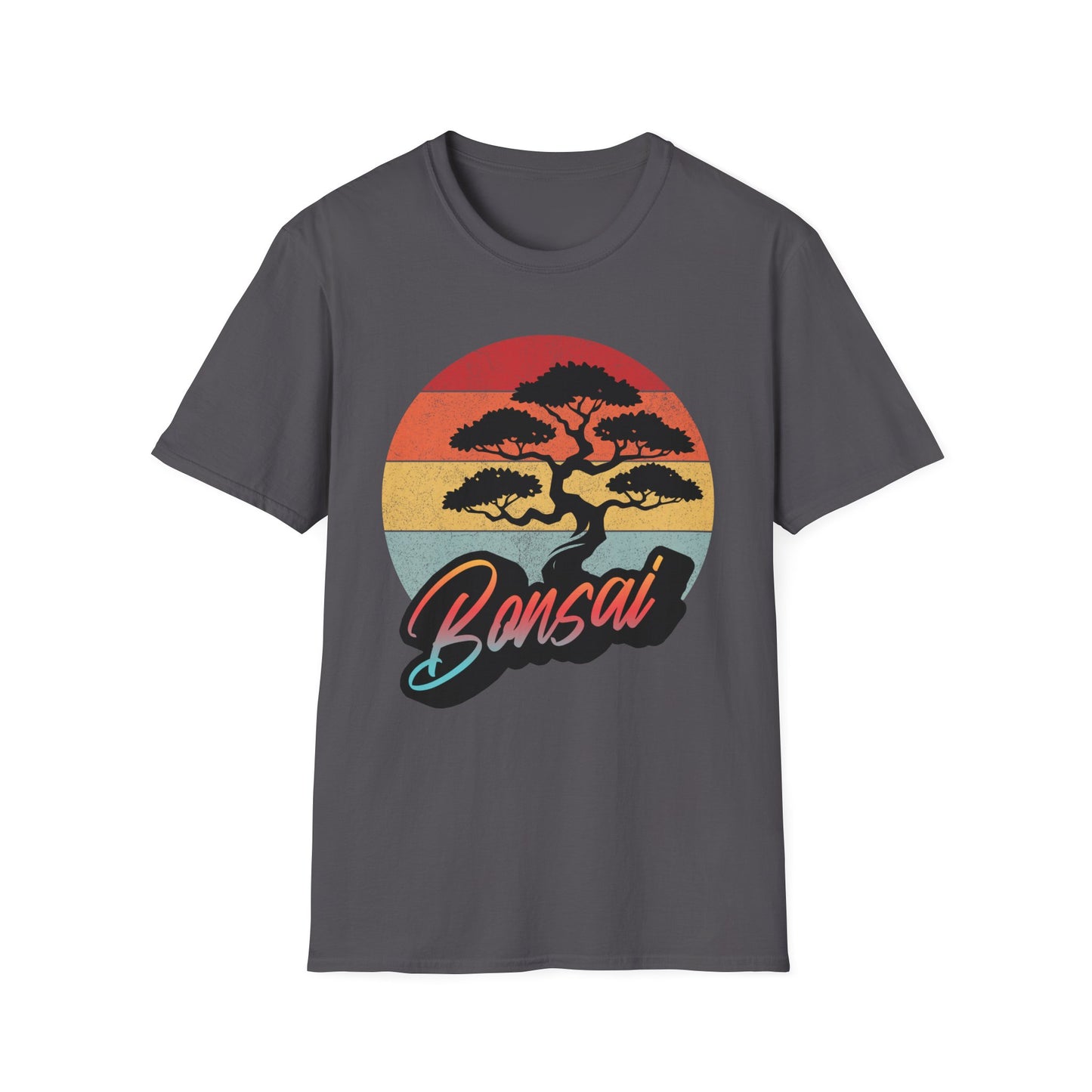 Tshirt A: Classic Sunset Bonsai Shirt, California Vintage-Style Bonsai Tree T-Shirt, Softstyle Bonsai Sunset Tee, Gift for Him