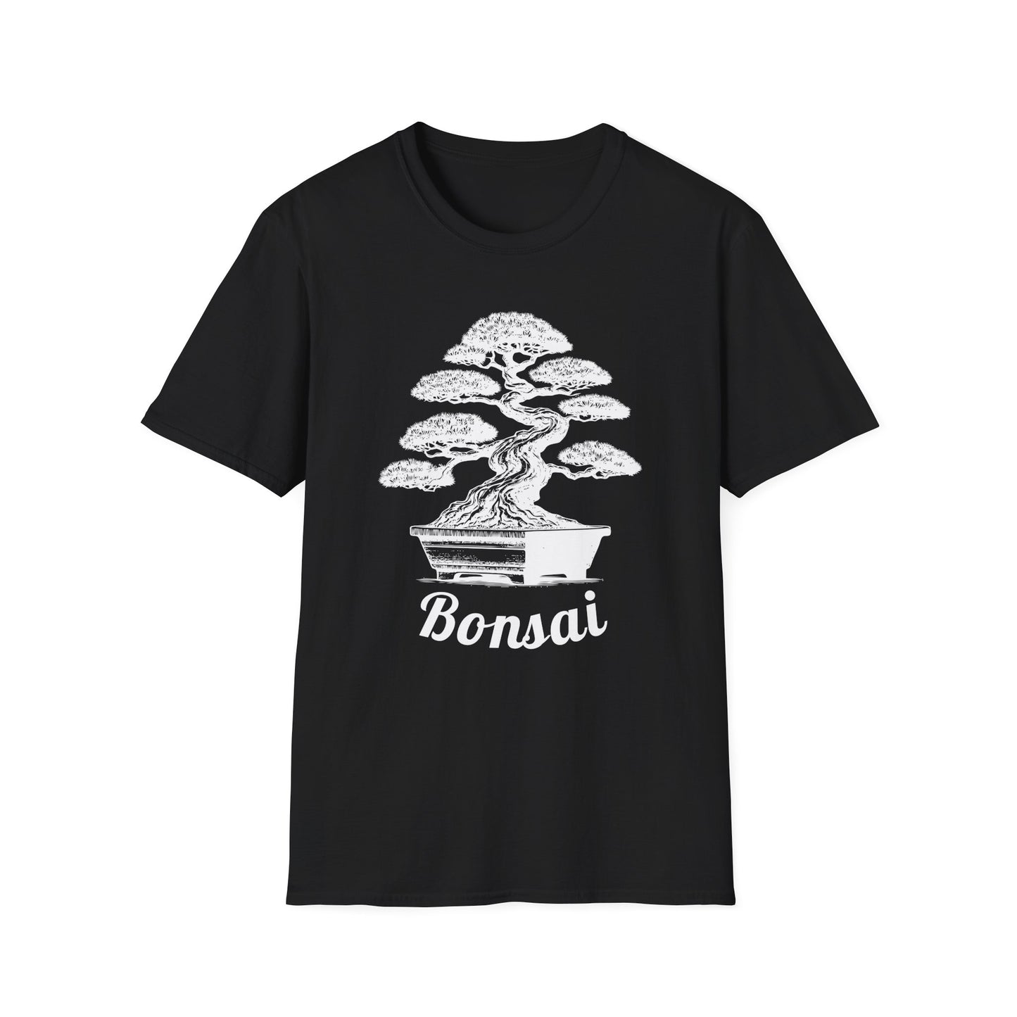 Tshirt 2: Bonsai Tree Shirt, Juniper Pine Bonsai Pot Tee, Botanical Art Softstyle T-Shirt, Nature Lover Top, Zen Bonsai Enthusiast Gift for Him/Her