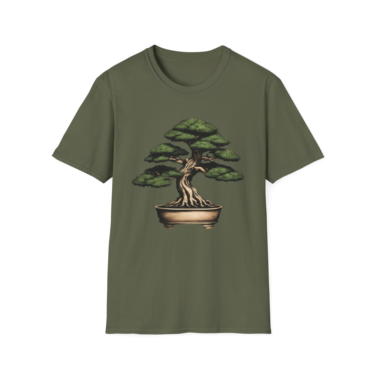 Tshirt D: Bonsai Tree Softstyle T-Shirt, Japanese Garden Tee, Nature Lover Gift, Botanical Shirt