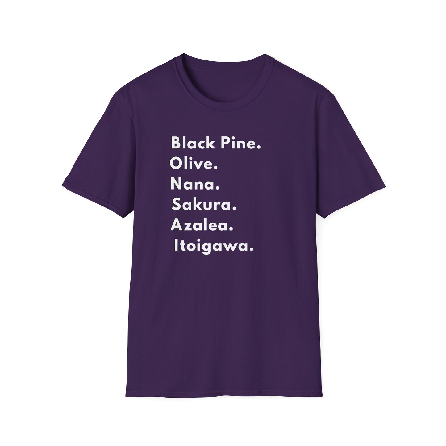 Tshirt: Bonsai Word Art Softstyle T-Shirt, Bonsai Tree Lover Tee Spells Bonsai With Tree Varieties, Unique Bonsai Enthusiast Gift for Him, Tree Type