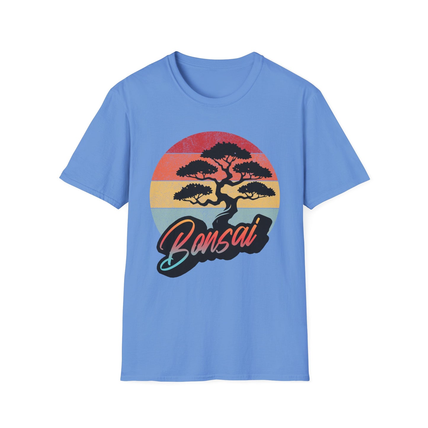 Tshirt A: Classic Sunset Bonsai Shirt, California Vintage-Style Bonsai Tree T-Shirt, Softstyle Bonsai Sunset Tee, Gift for Him
