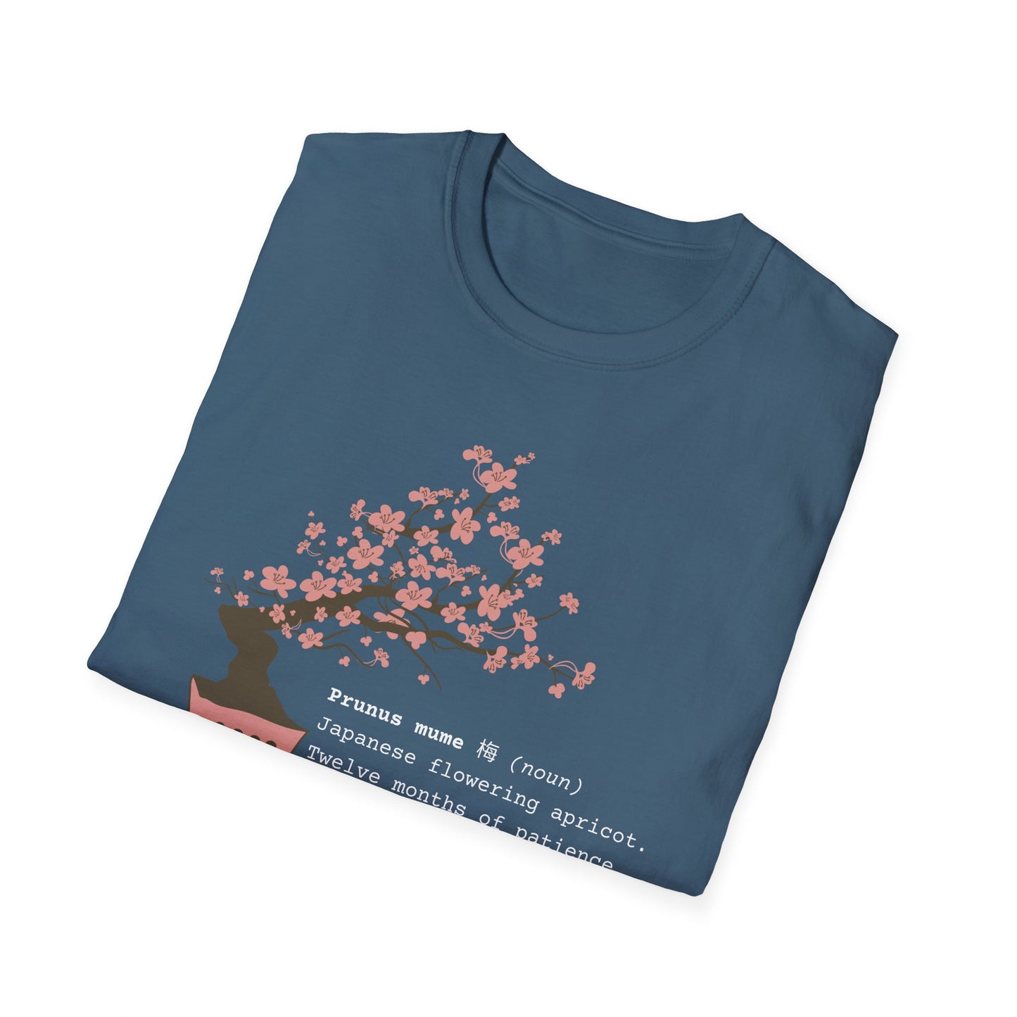 Tshirt 6: Bonsai Prunus Mume Softstyle T-Shirt, Cherry Blossom Bonsai Tree Shirt, Flowering Apricot Botanical Art, Zen Bonsai Enthusiast Gift, Garden