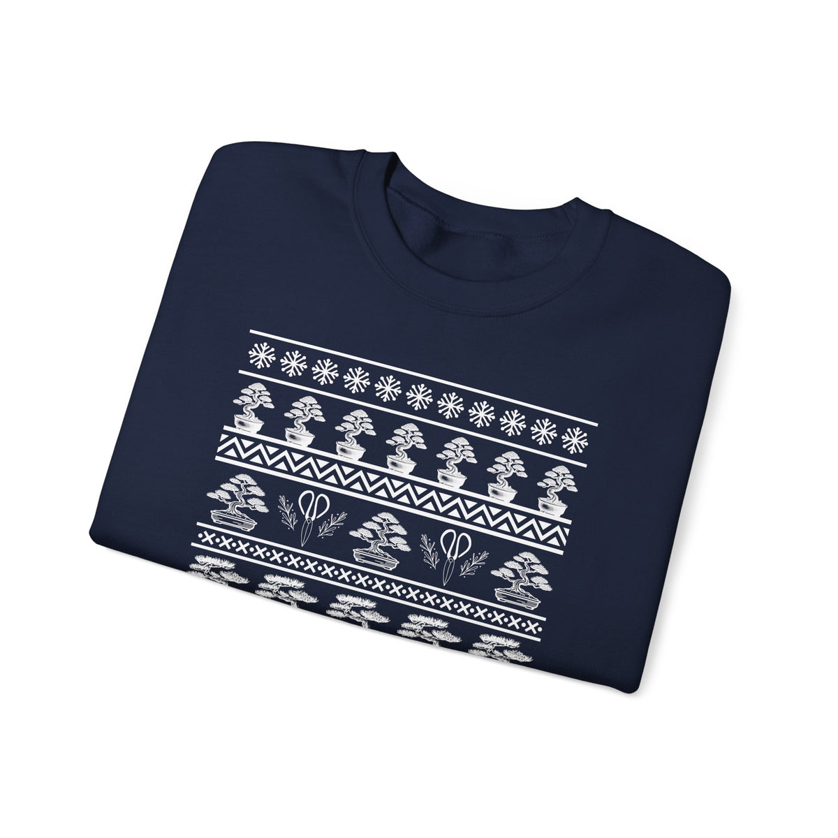 Winter Bonsai Tree Christmas Nordic Ugly Sweater Sweatshirt, Fair Isle Holiday Shirt