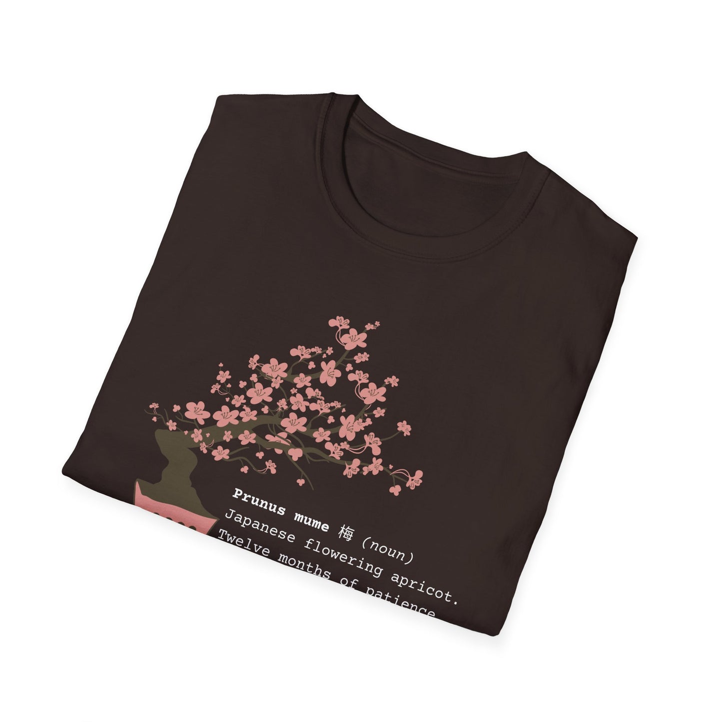 Tshirt 6: Bonsai Prunus Mume Softstyle T-Shirt, Cherry Blossom Bonsai Tree Shirt, Flowering Apricot Botanical Art, Zen Bonsai Enthusiast Gift, Garden