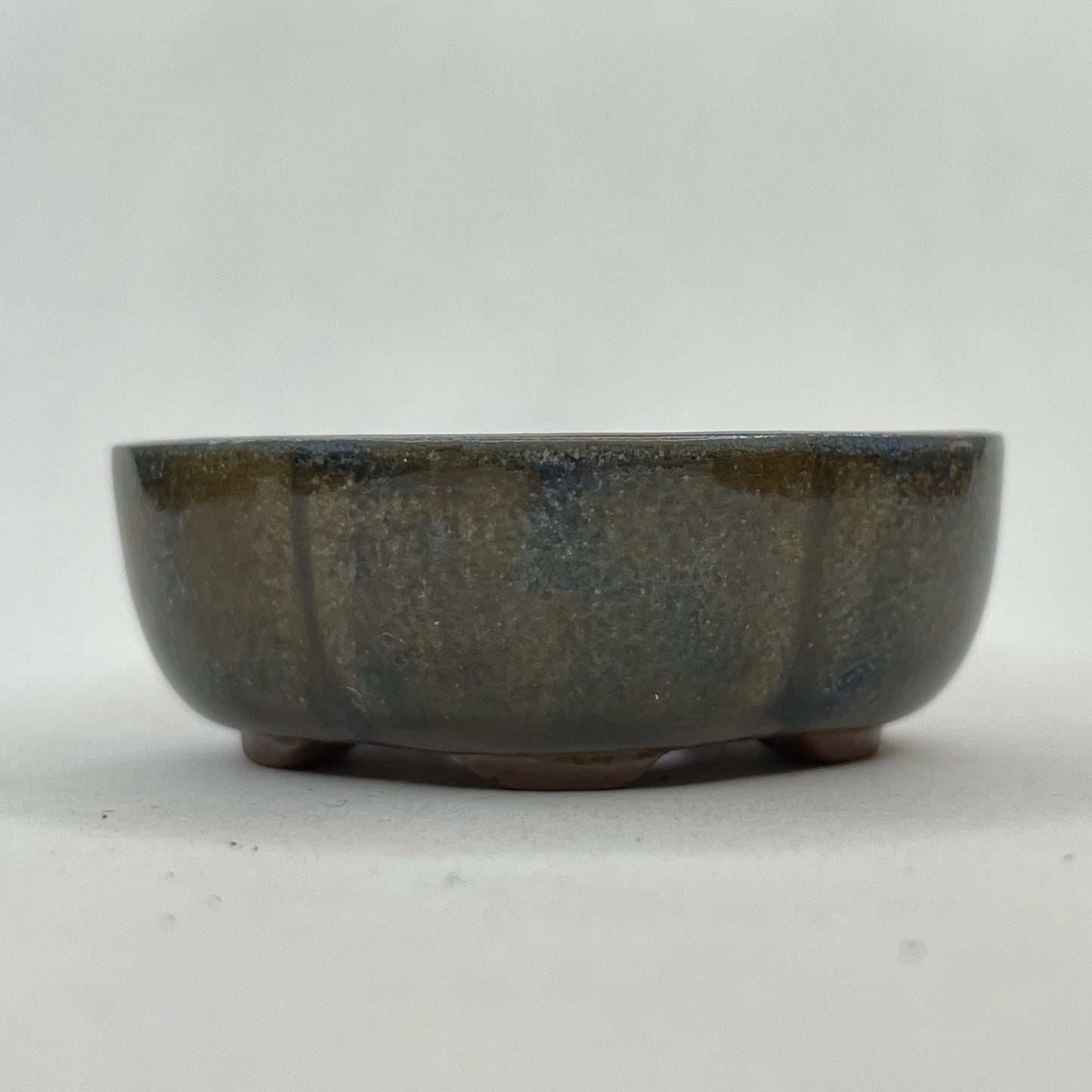 Tiny Rounded Oval Mame Bonsai Pot in Dark Champagne, Less than 1.75 inches long