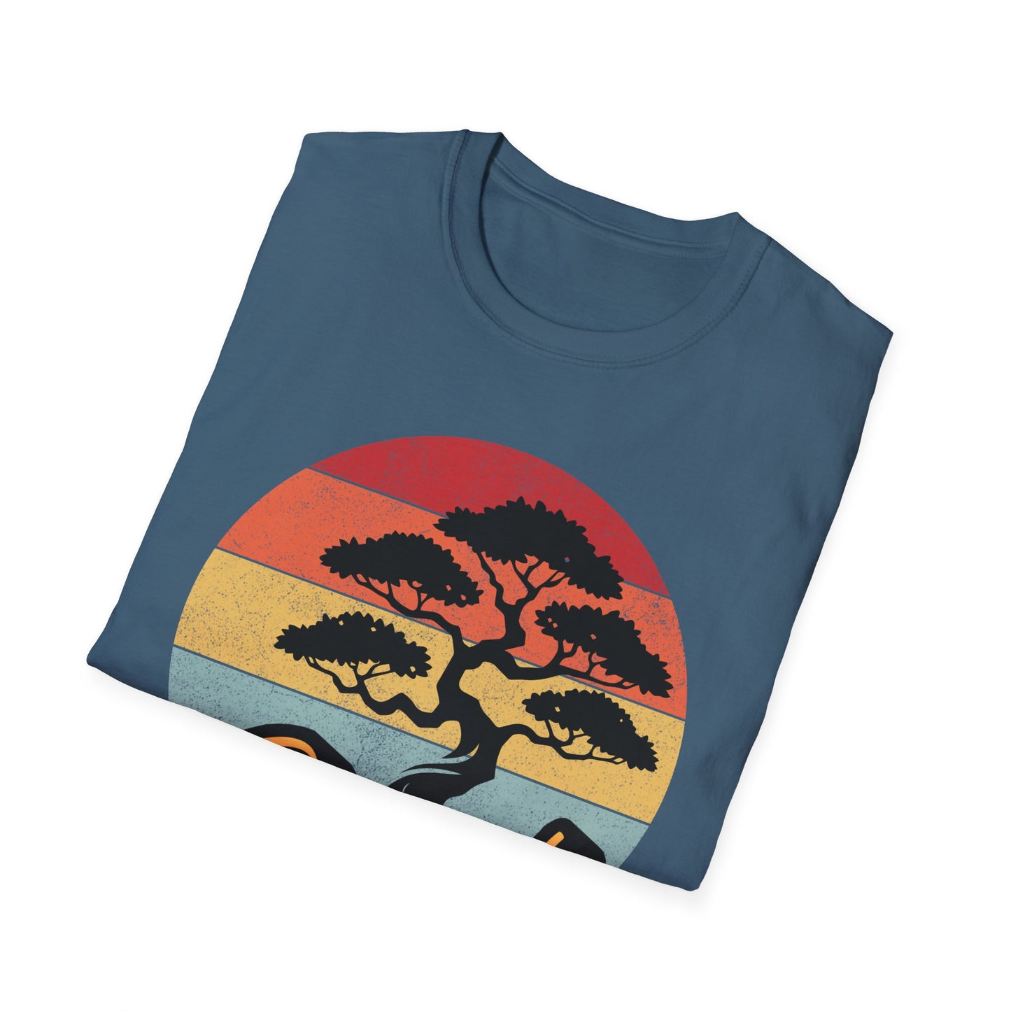 Tshirt A: Classic Sunset Bonsai Shirt, California Vintage-Style Bonsai Tree T-Shirt, Softstyle Bonsai Sunset Tee, Gift for Him