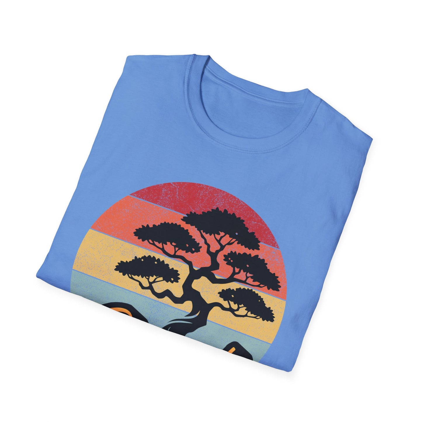 Tshirt A: Classic Sunset Bonsai Shirt, California Vintage-Style Bonsai Tree T-Shirt, Softstyle Bonsai Sunset Tee, Gift for Him