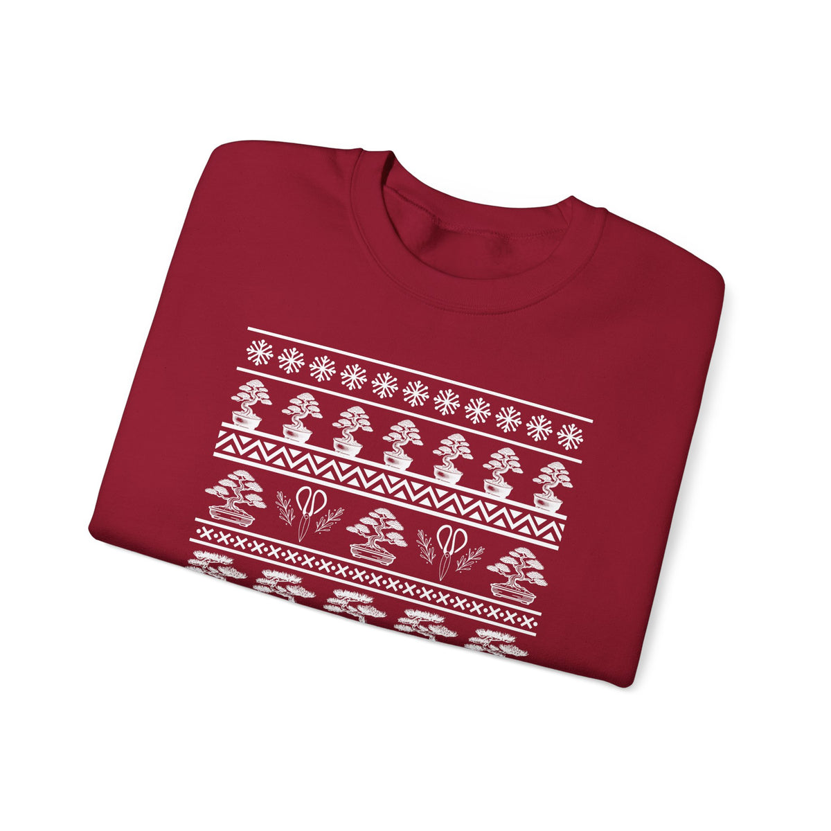 Winter Bonsai Tree Christmas Nordic Ugly Sweater Sweatshirt, Fair Isle Holiday Shirt