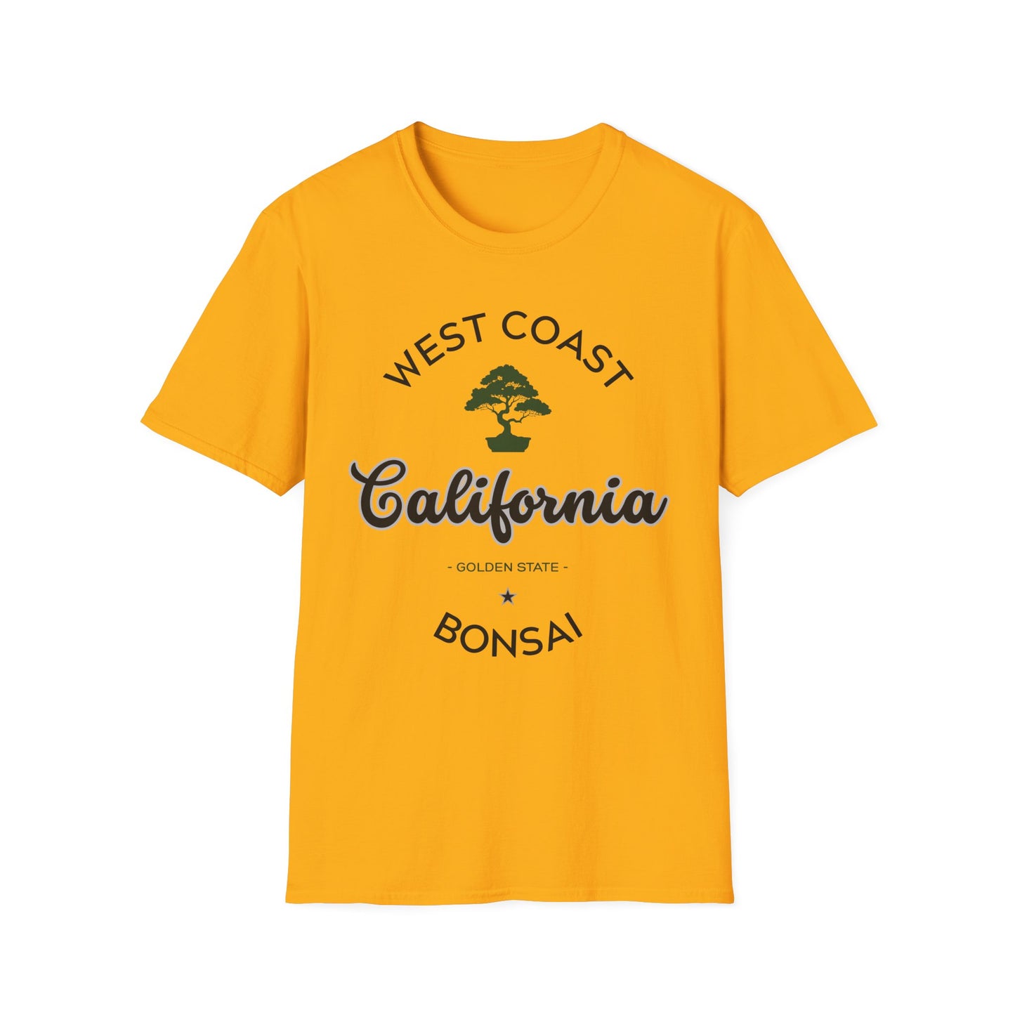 Tshirt 4: West Coast California Bonsai Shirt, Golden State Softstyle Tee, Bonsai Hobby Gift