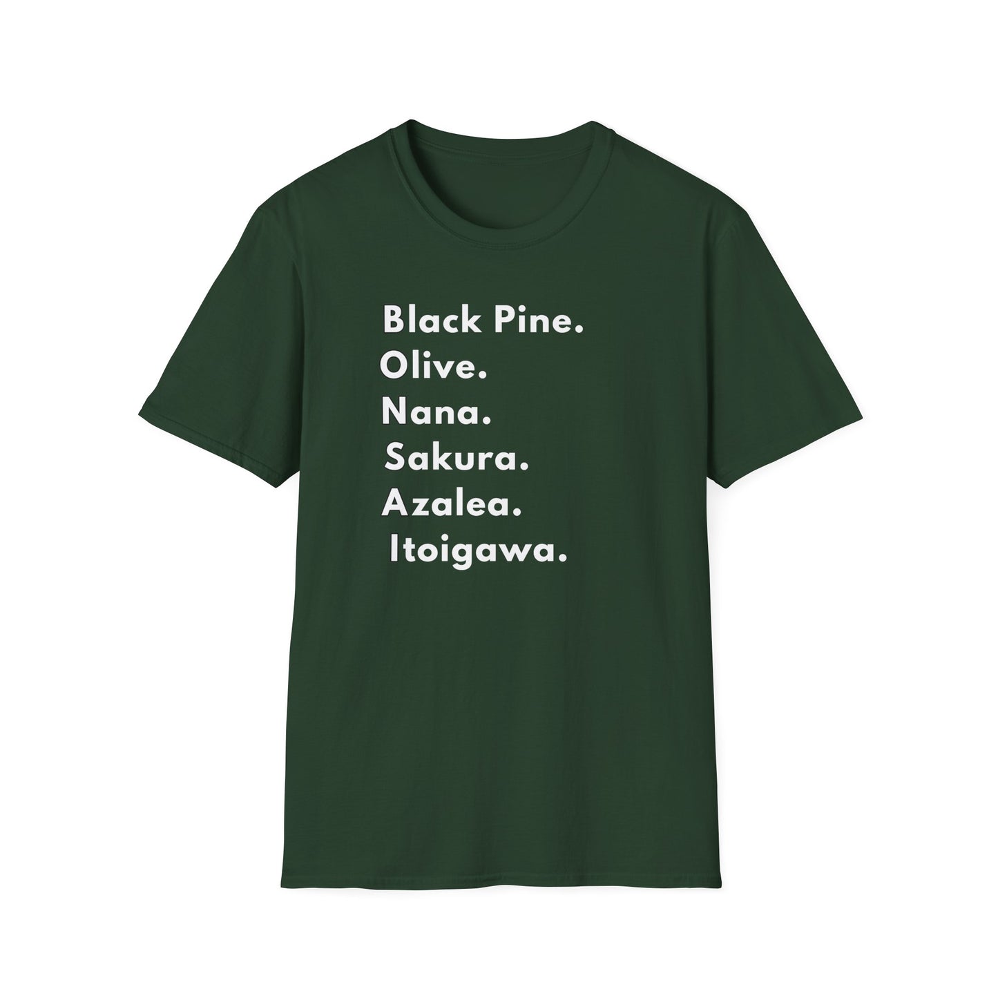 Tshirt: Bonsai Word Art Softstyle T-Shirt, Bonsai Tree Lover Tee Spells Bonsai With Tree Varieties, Unique Bonsai Enthusiast Gift for Him, Tree Type