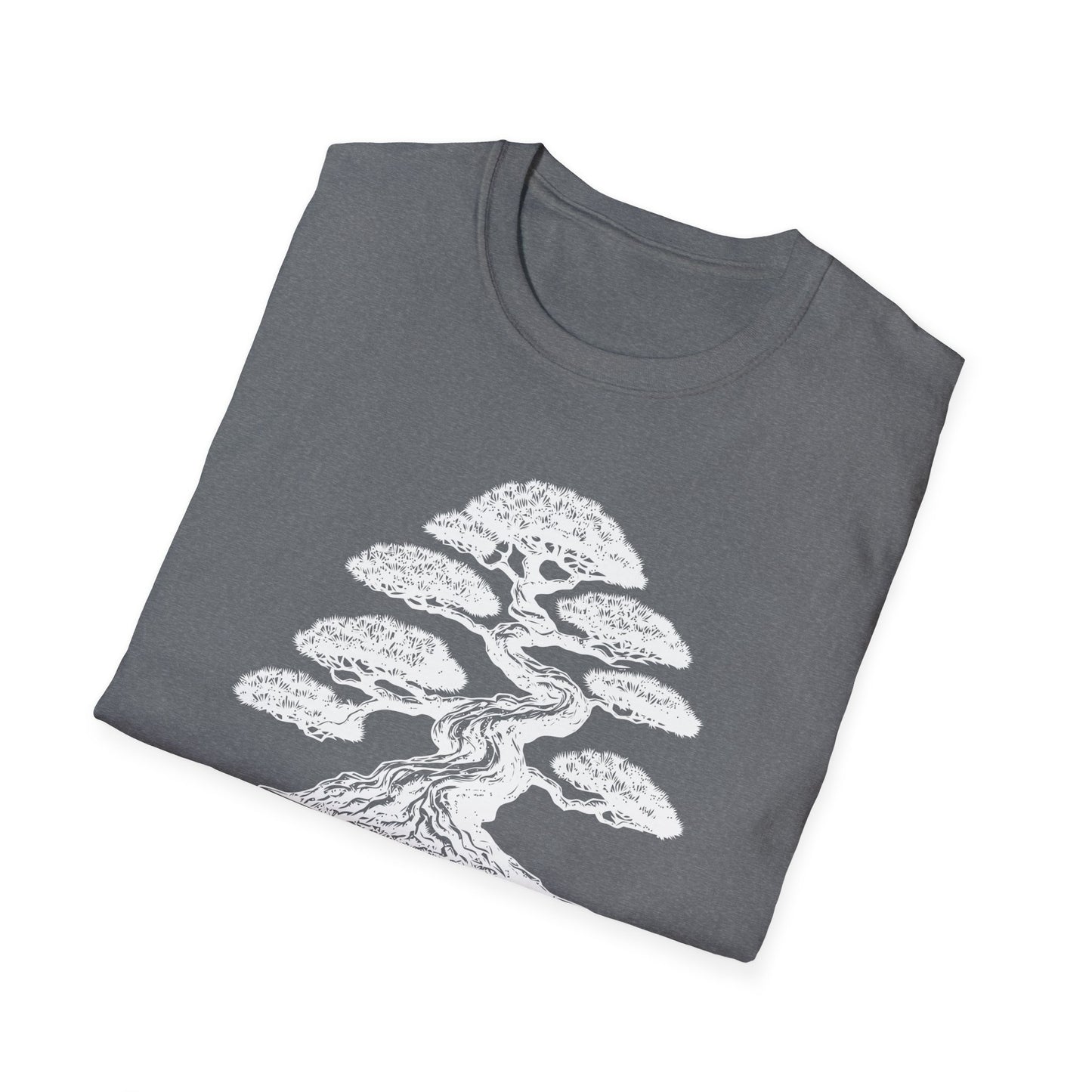 Tshirt 2: Bonsai Tree Shirt, Juniper Pine Bonsai Pot Tee, Botanical Art Softstyle T-Shirt, Nature Lover Top, Zen Bonsai Enthusiast Gift for Him/Her