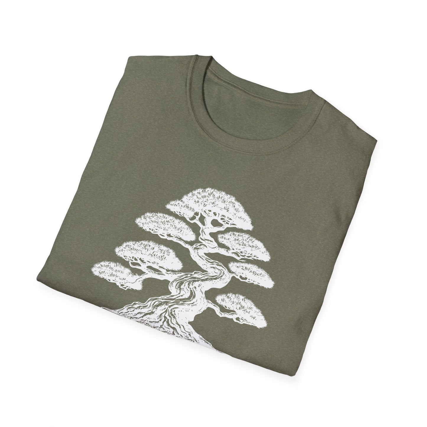 Tshirt 2: Bonsai Tree Shirt, Juniper Pine Bonsai Pot Tee, Botanical Art Softstyle T-Shirt, Nature Lover Top, Zen Bonsai Enthusiast Gift for Him/Her