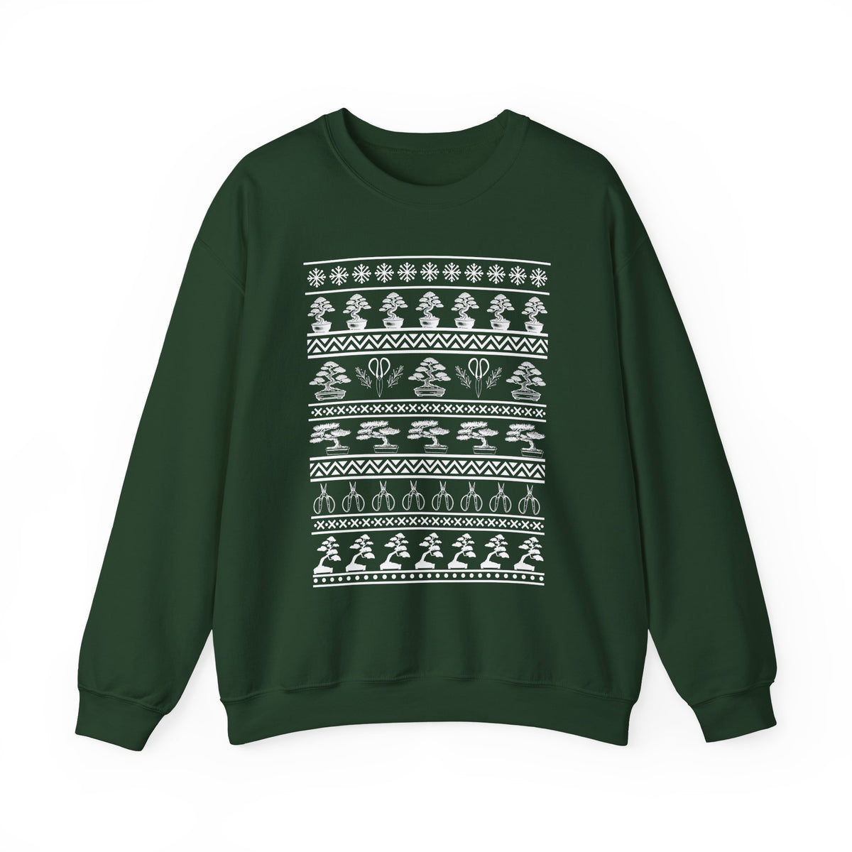 Winter Bonsai Tree Christmas Nordic Ugly Sweater Sweatshirt, Fair Isle Holiday Shirt